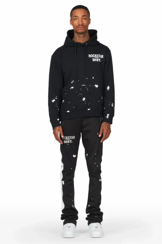 Raffer Black Hoodie/Track Pant Super Stacked Flare Track Set sold by Rockstar Original