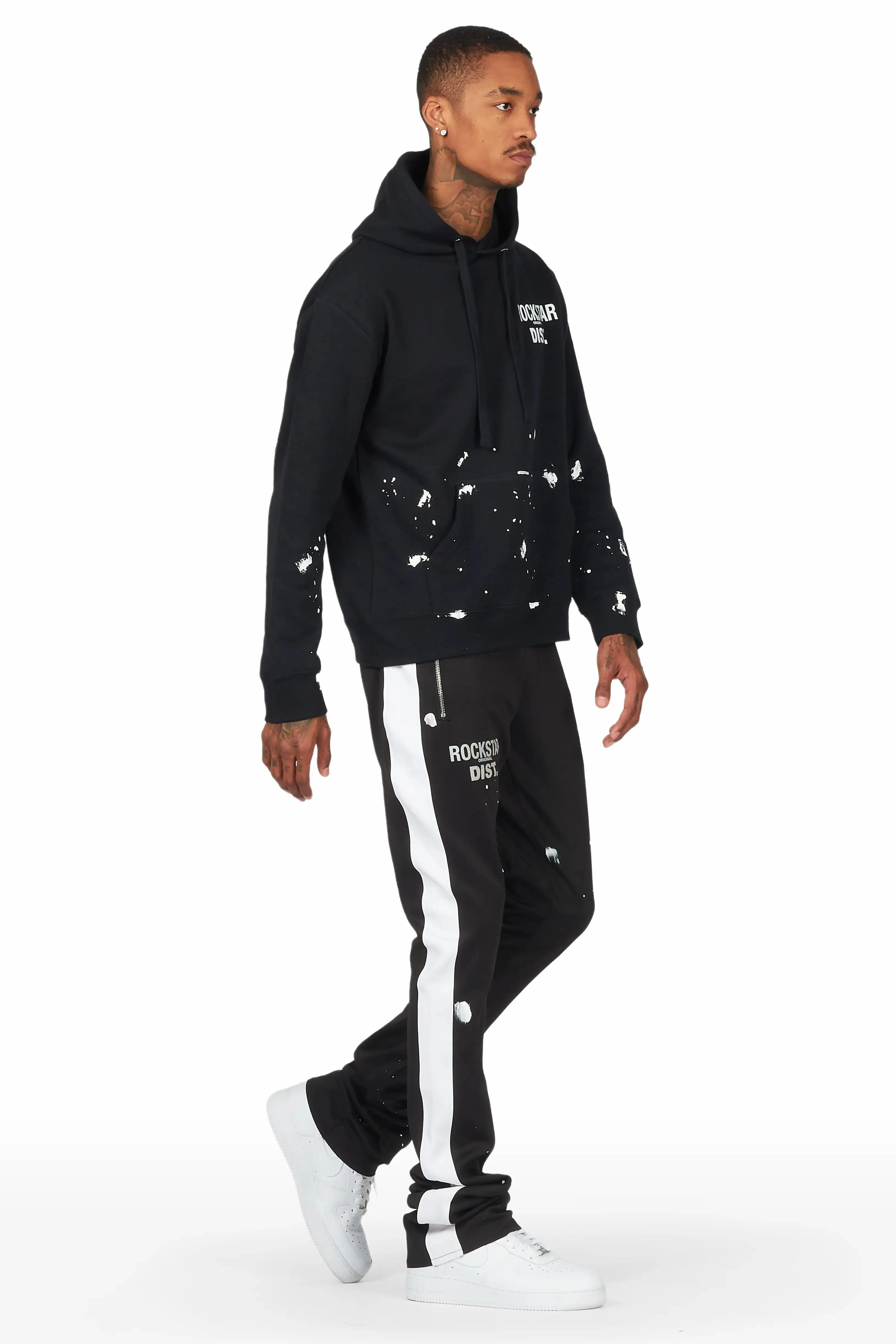 Raffer Black Hoodie/Track Pant Super Stacked Flare Track Set sold by Rockstar Original product image thumbnail 3