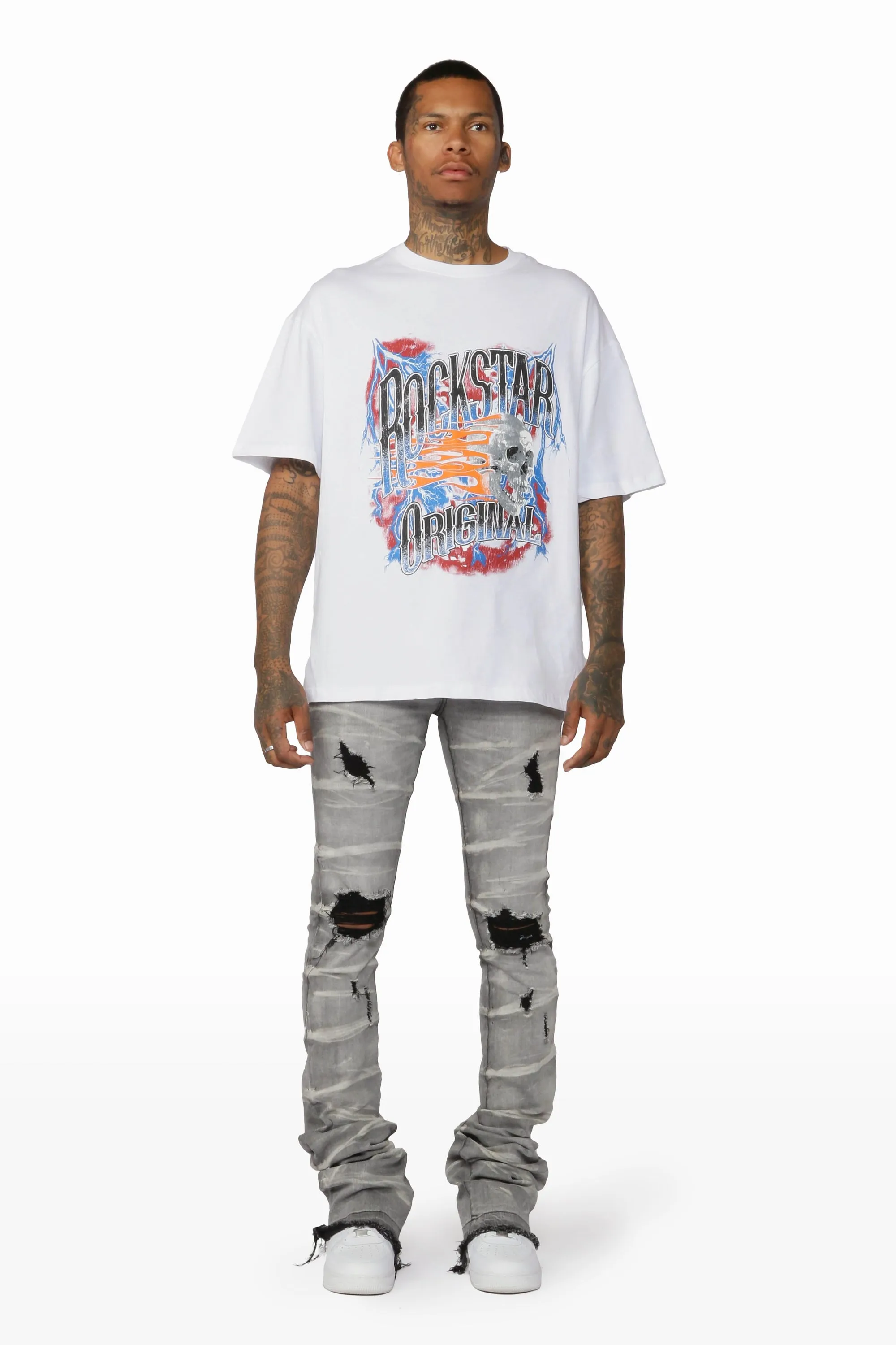 Byker White Printed T-Shirt sold by Rockstar Original product image thumbnail 2
