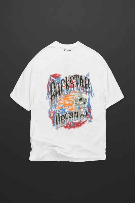 Byker White Printed T-Shirt sold by Rockstar Original