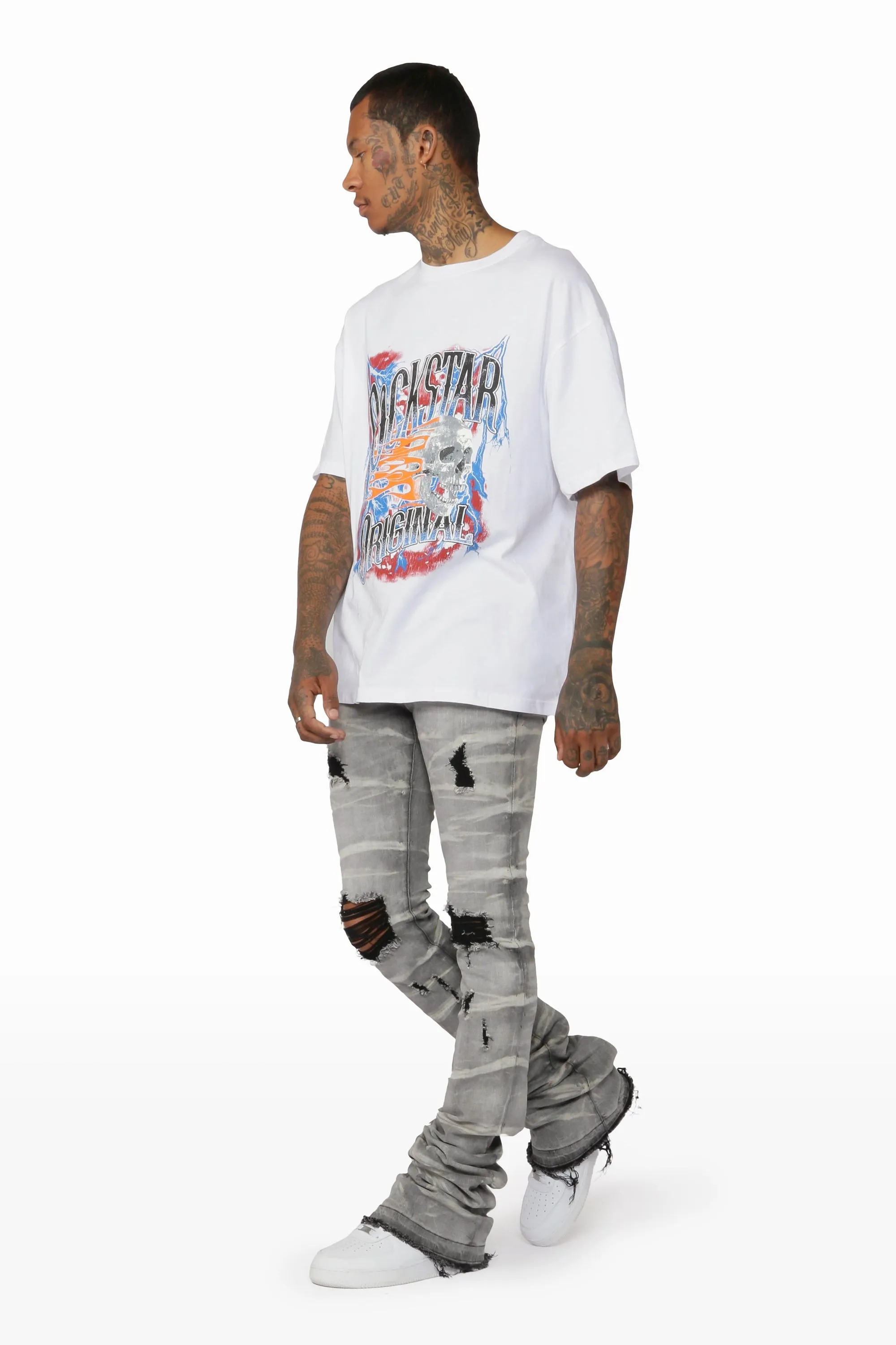 Byker White Printed T-Shirt sold by Rockstar Original product image thumbnail 5