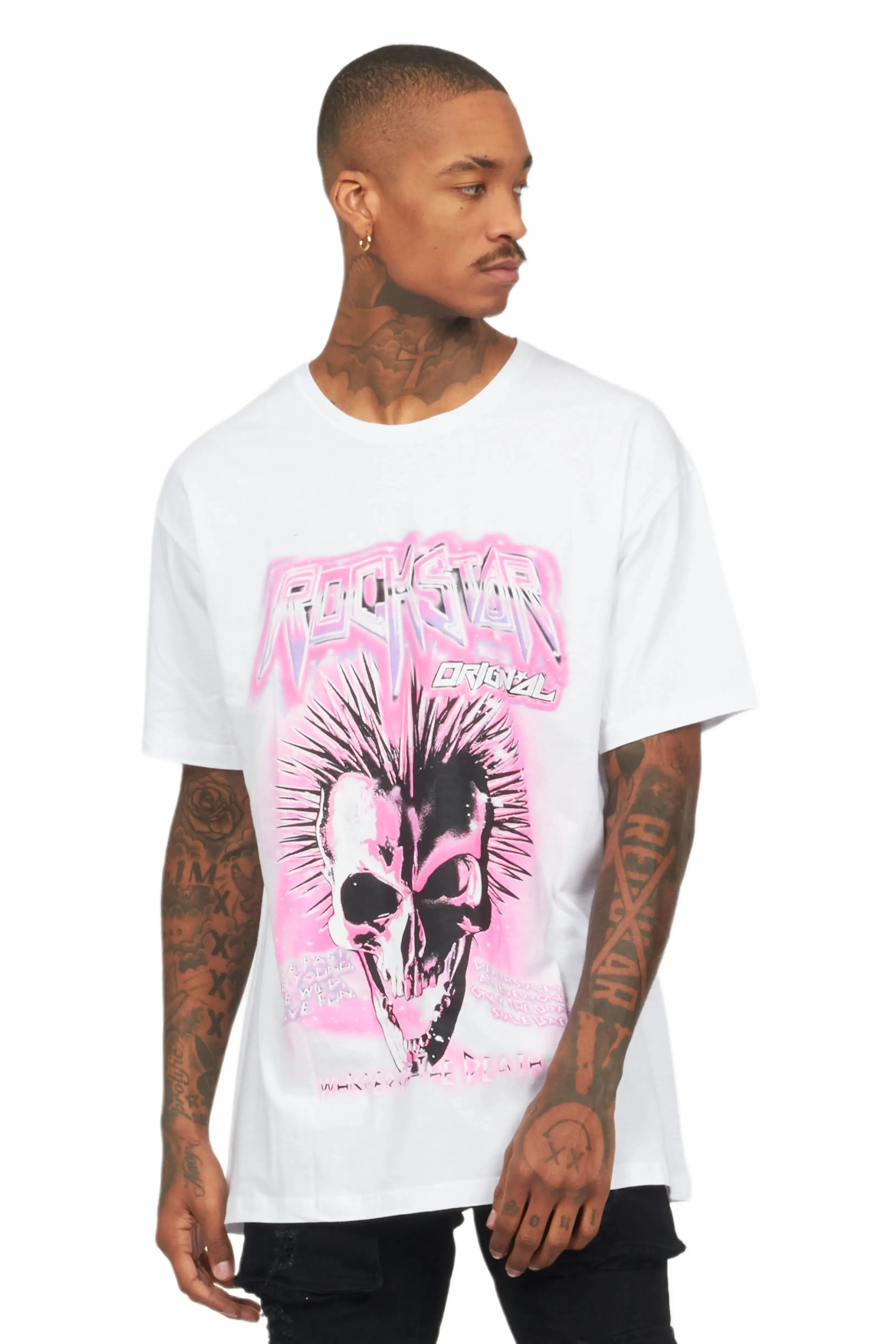Obern White Graphic T-Shirt sold by Rockstar Original