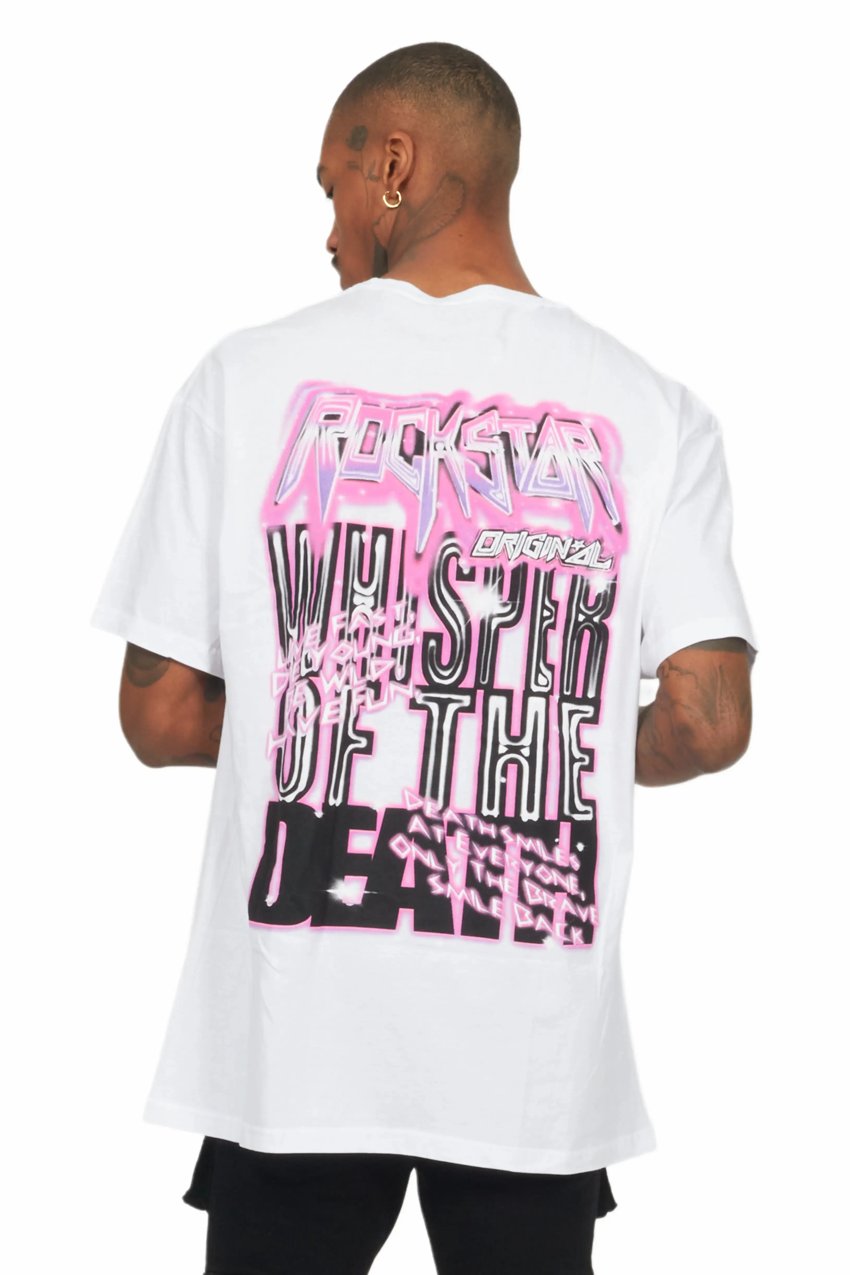 Obern White Graphic T-Shirt sold by Rockstar Original product image thumbnail 4