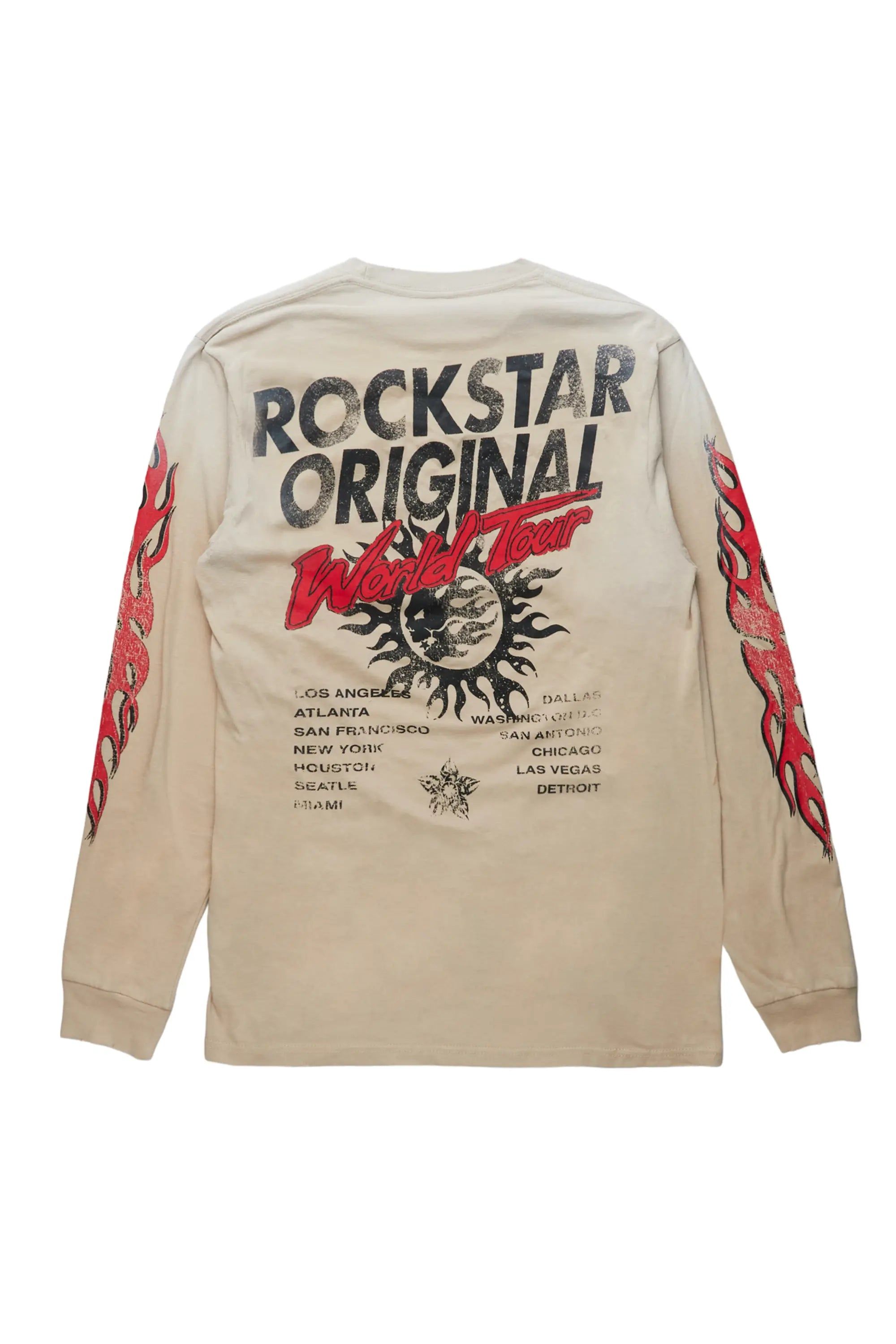 Yash Beige Long Sleeve Graphic T-Shirt sold by Rockstar Original product image thumbnail 3