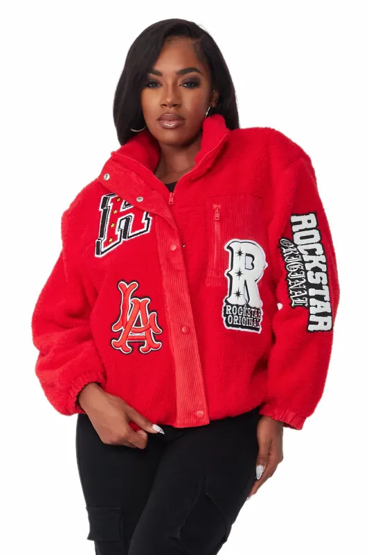 Theresa Red Fur Jacket sold by Rockstar Original