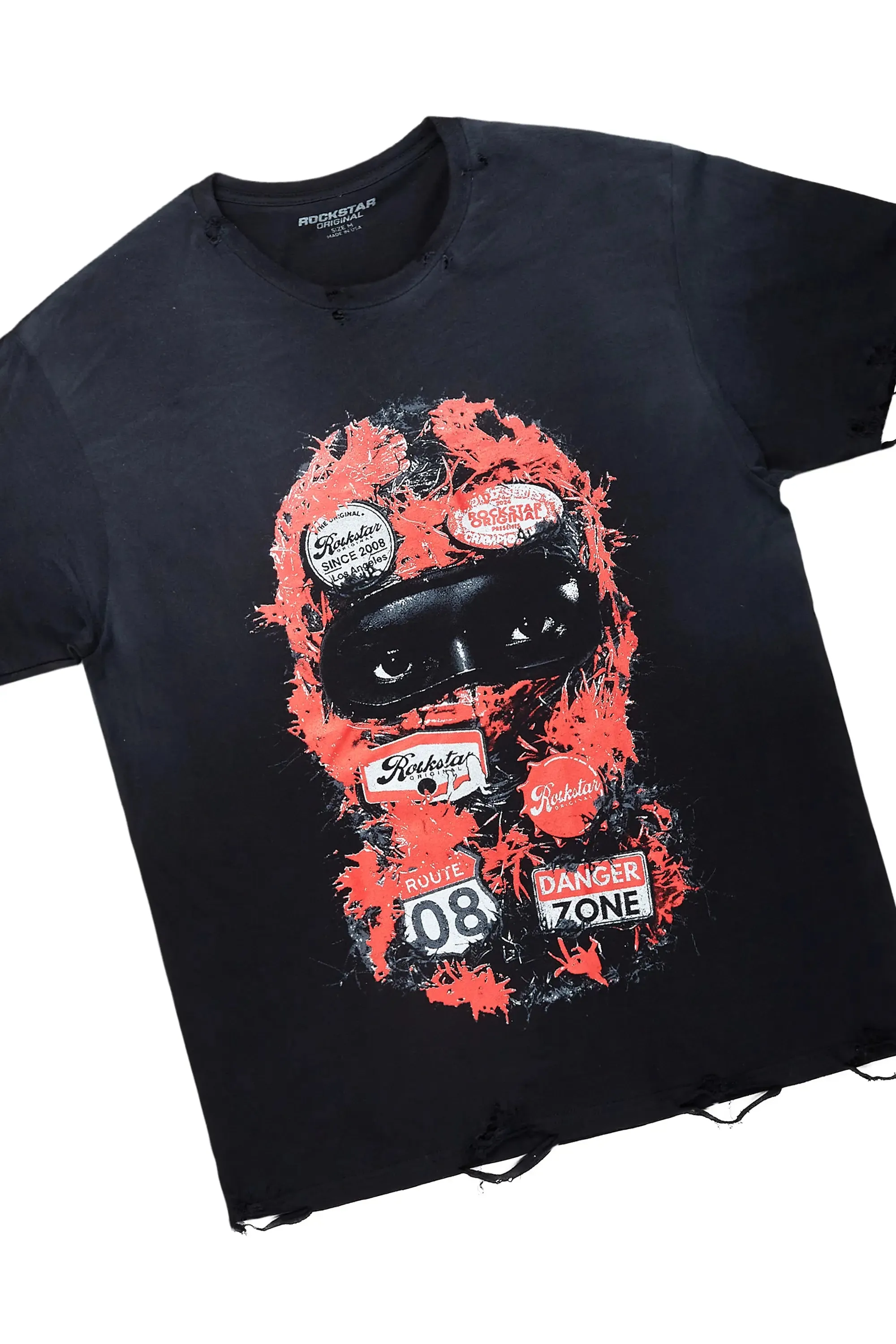 Lamar Black Oversized T-Shirt & Bossko Stacked Flare Jean Bundle sold by Rockstar Original product image thumbnail 2