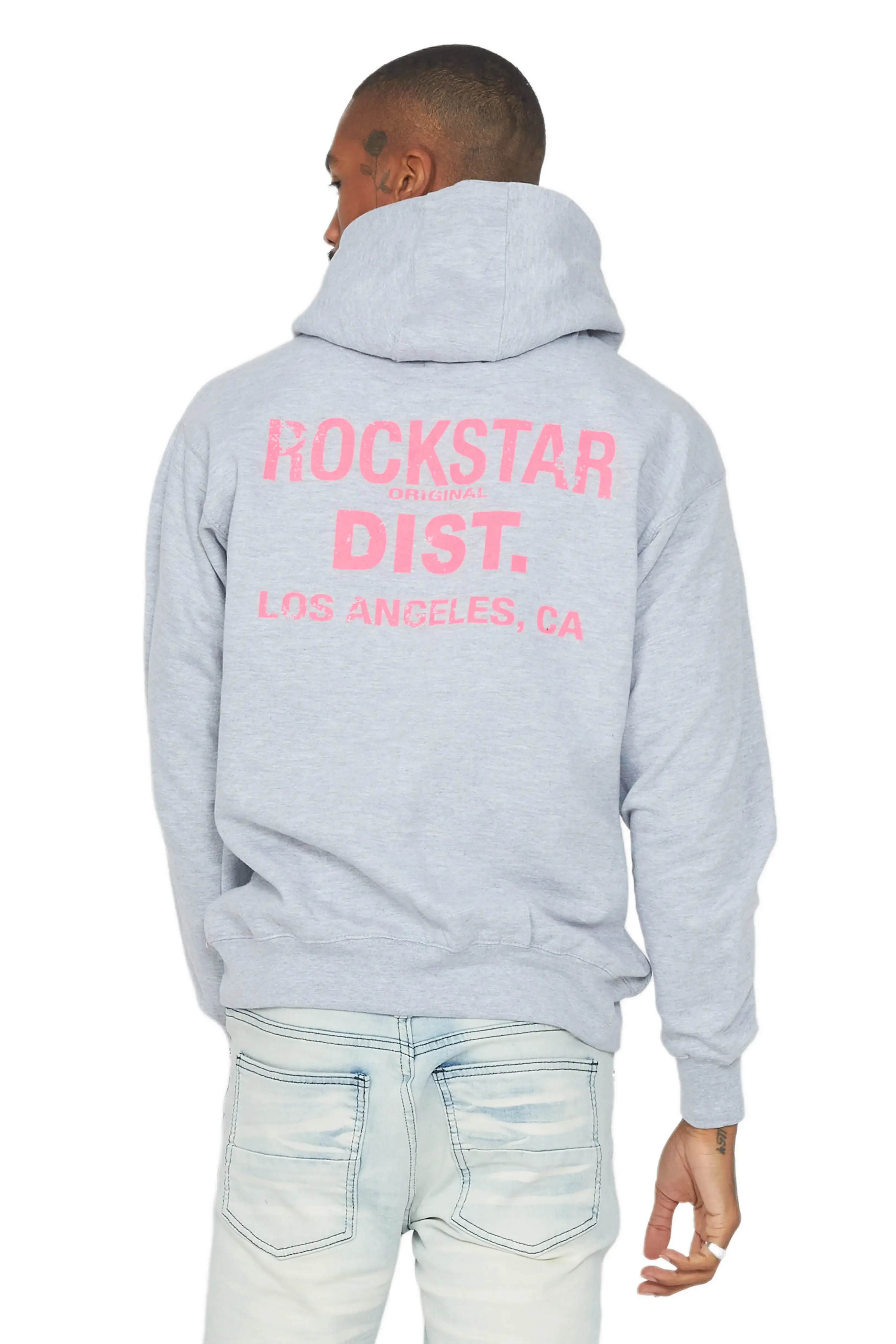 Lake Grey/Pink Graphic Hoodie sold by Rockstar Original