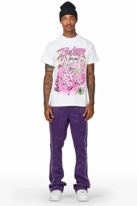 Braindead Purple/White T-Shirt/Stacked Track Set sold by Rockstar Original