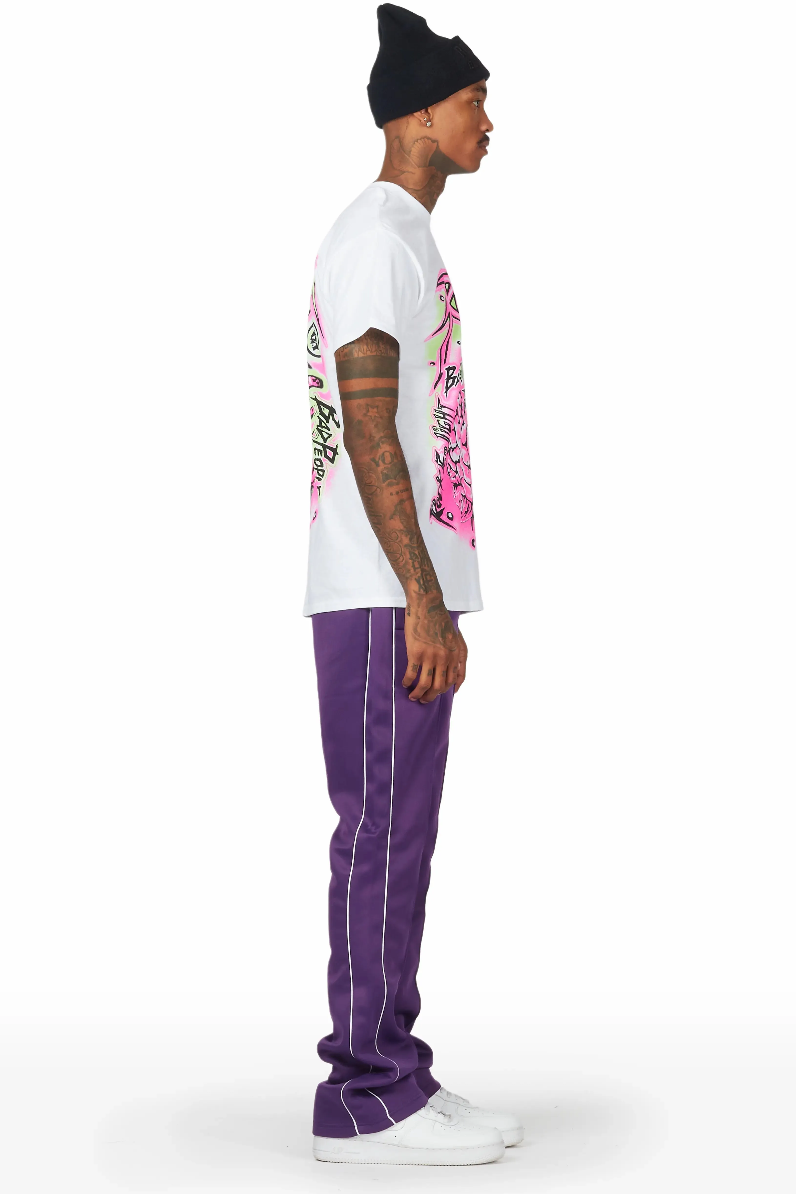 Braindead Purple/White T-Shirt/Stacked Track Set sold by Rockstar Original product image thumbnail 4