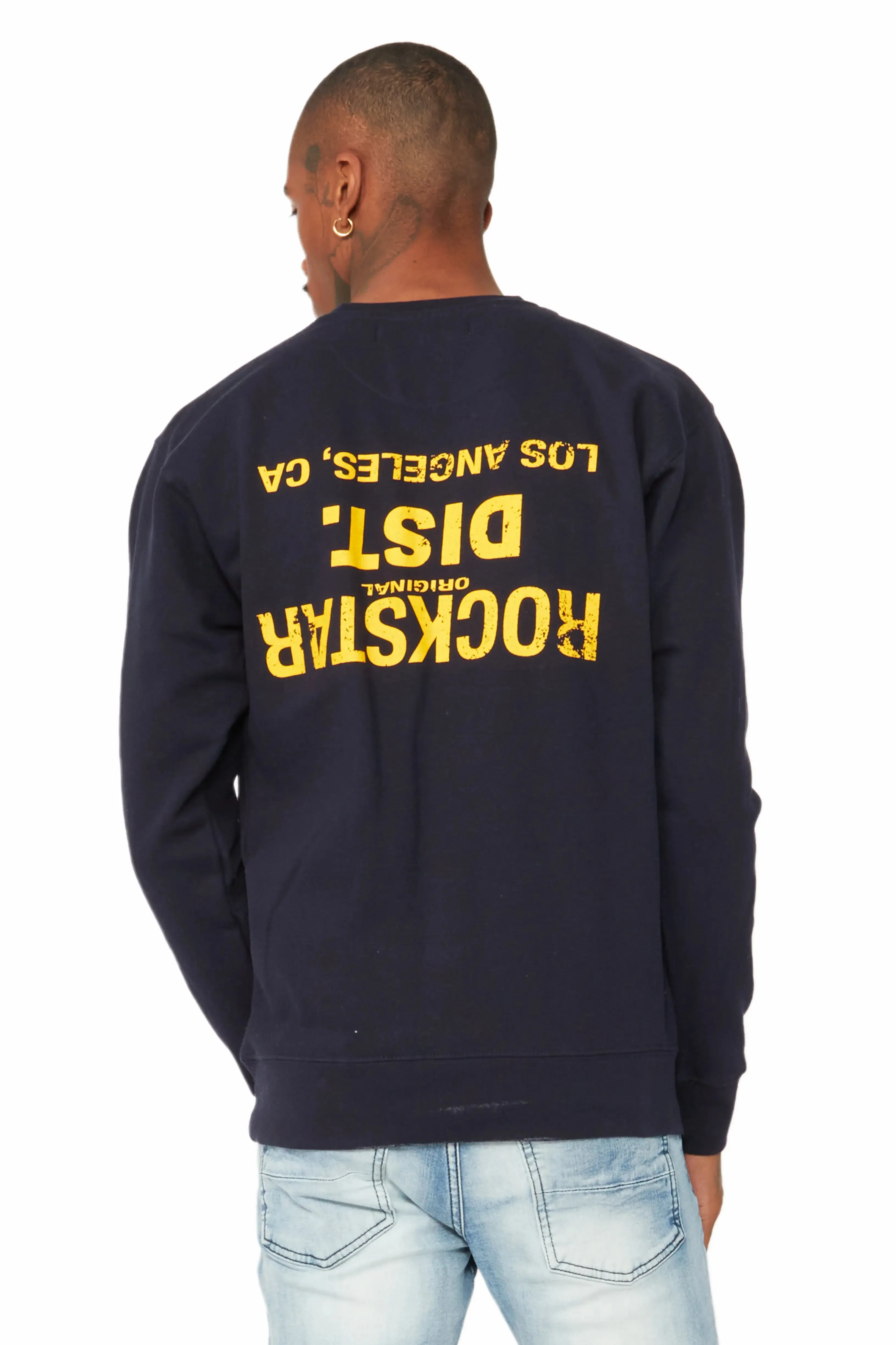 Dist. Town Navy/Yellow Graphic Crewneck sold by Rockstar Original product image thumbnail 5