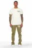 Alpine Olive Stacked Flare Cargo Pant sold by Rockstar Original