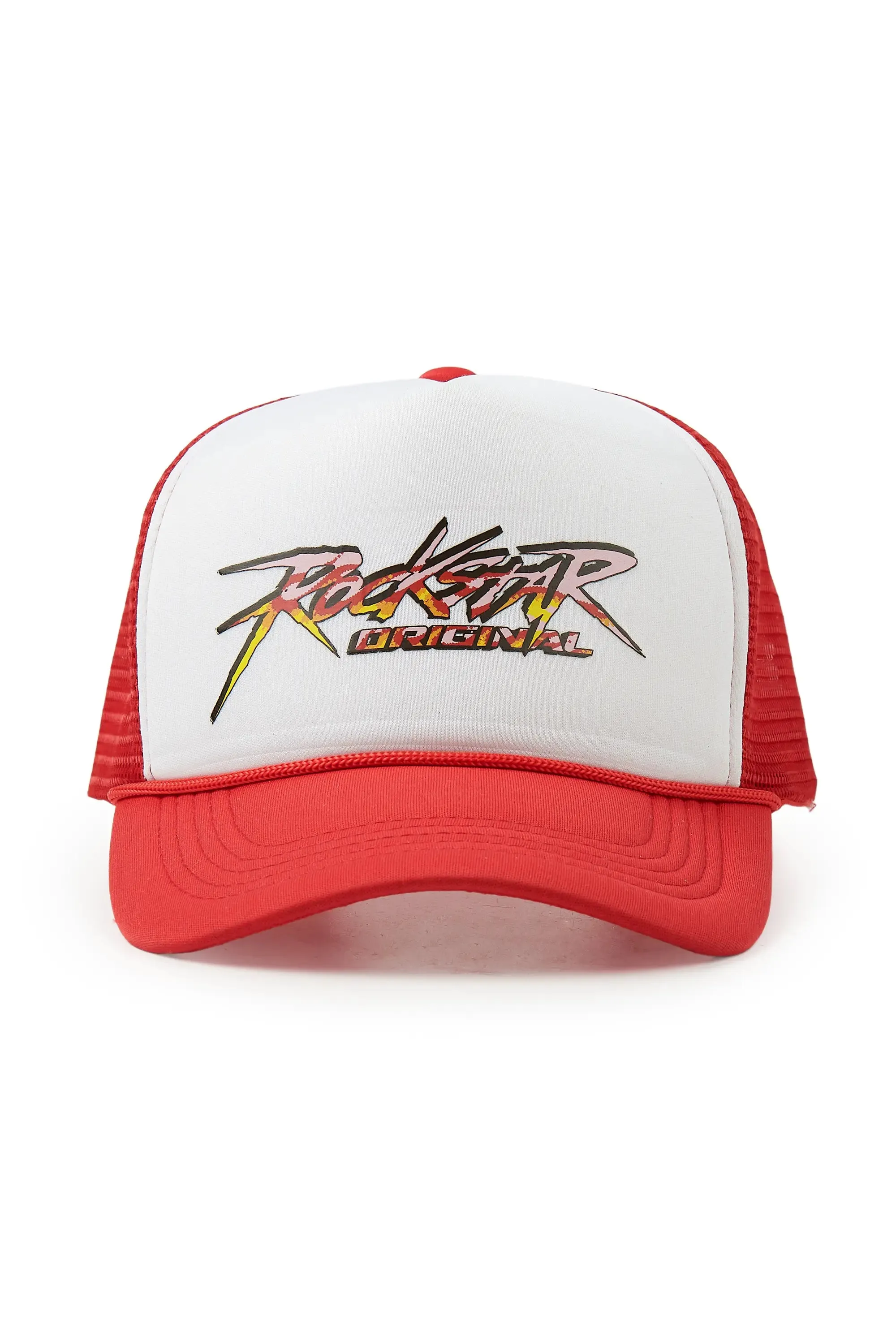 Kalliope White/Red Trucker Hat sold by Rockstar Original