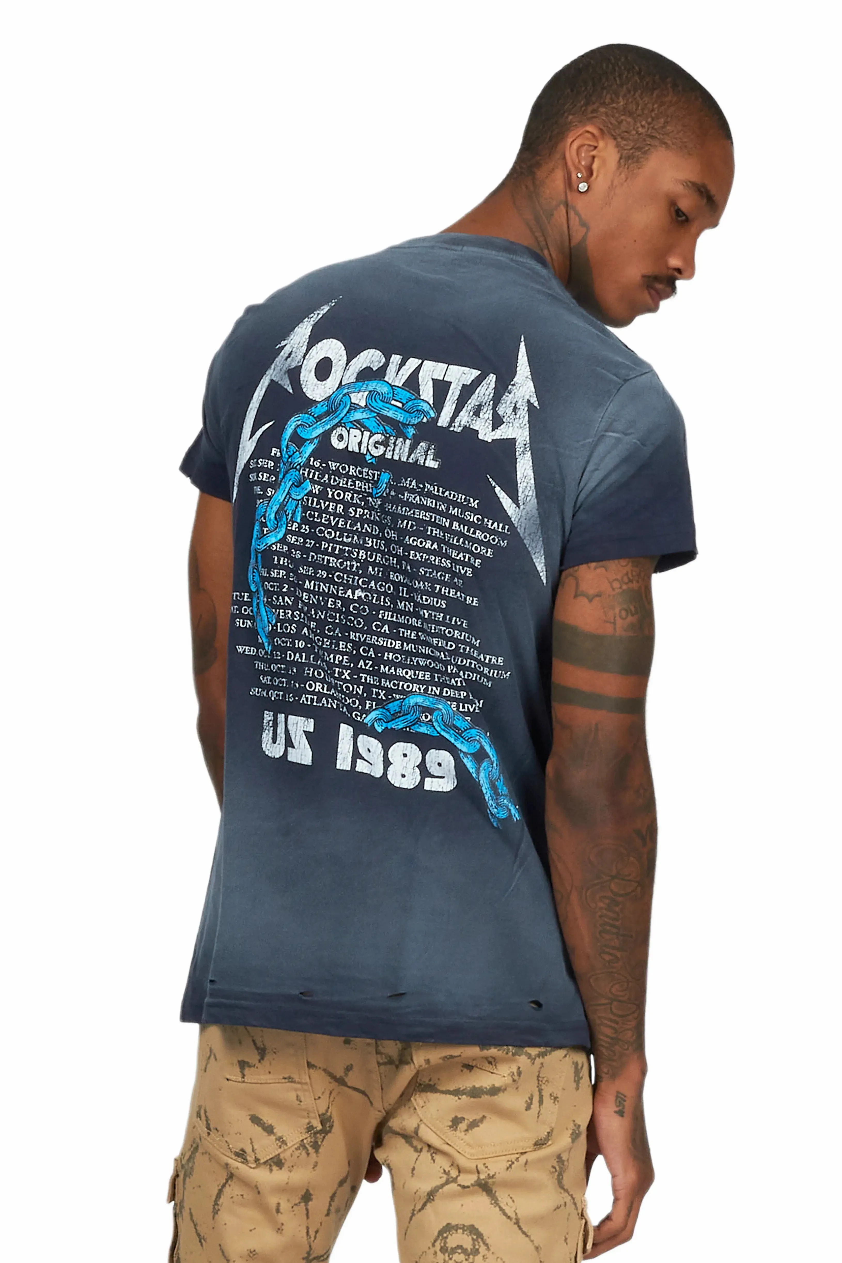 Clester Navy Graphic T-Shirt sold by Rockstar Original product image thumbnail 4