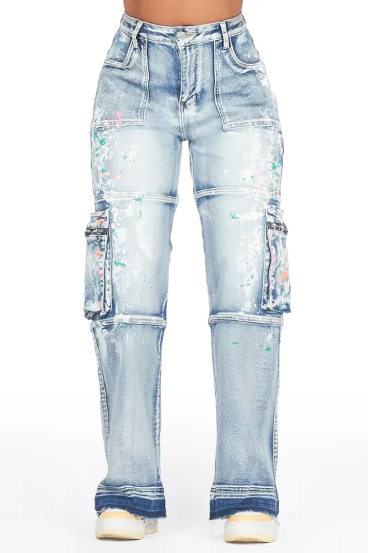 Dionna Med. Wash Painted Wide Leg Jean sold by Rockstar Original