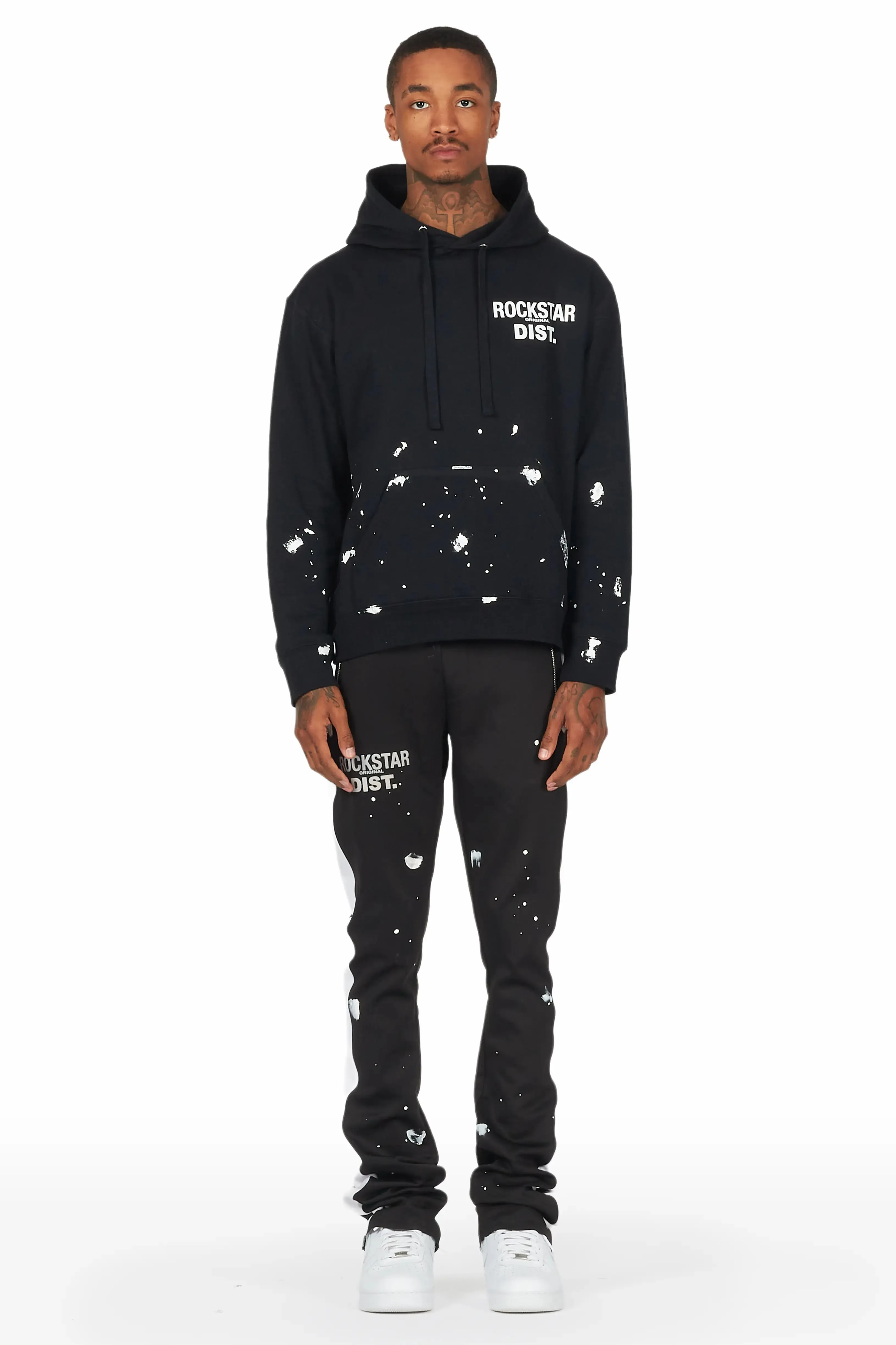 Raffer Black Hoodie/Track Pant Stacked Flare Track Set sold by Rockstar Original
