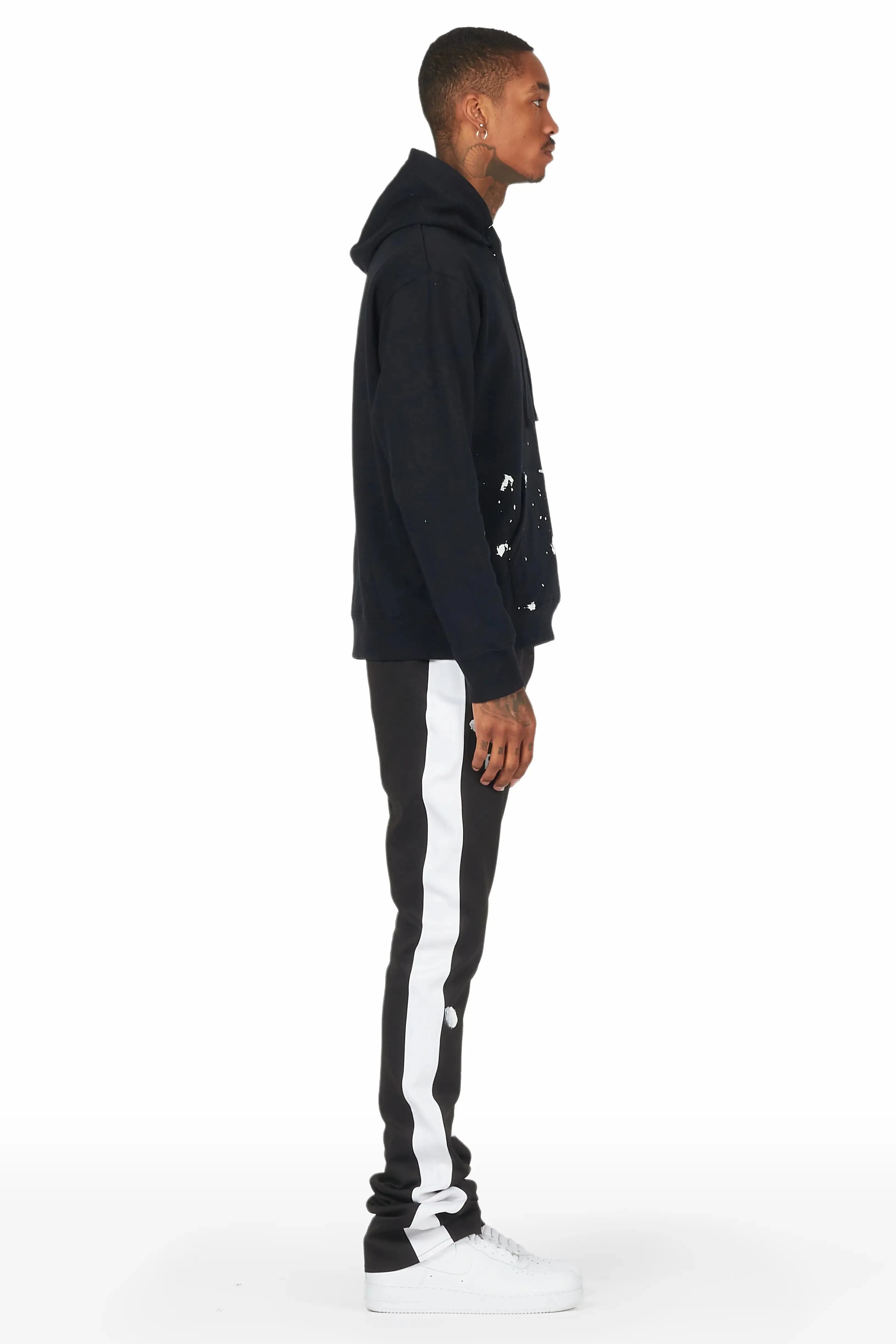 Raffer Black Hoodie/Track Pant Stacked Flare Track Set sold by Rockstar Original product image thumbnail 3