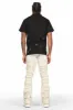 Kaito Beige Painter Stacked Flare Jean sold by Rockstar Original