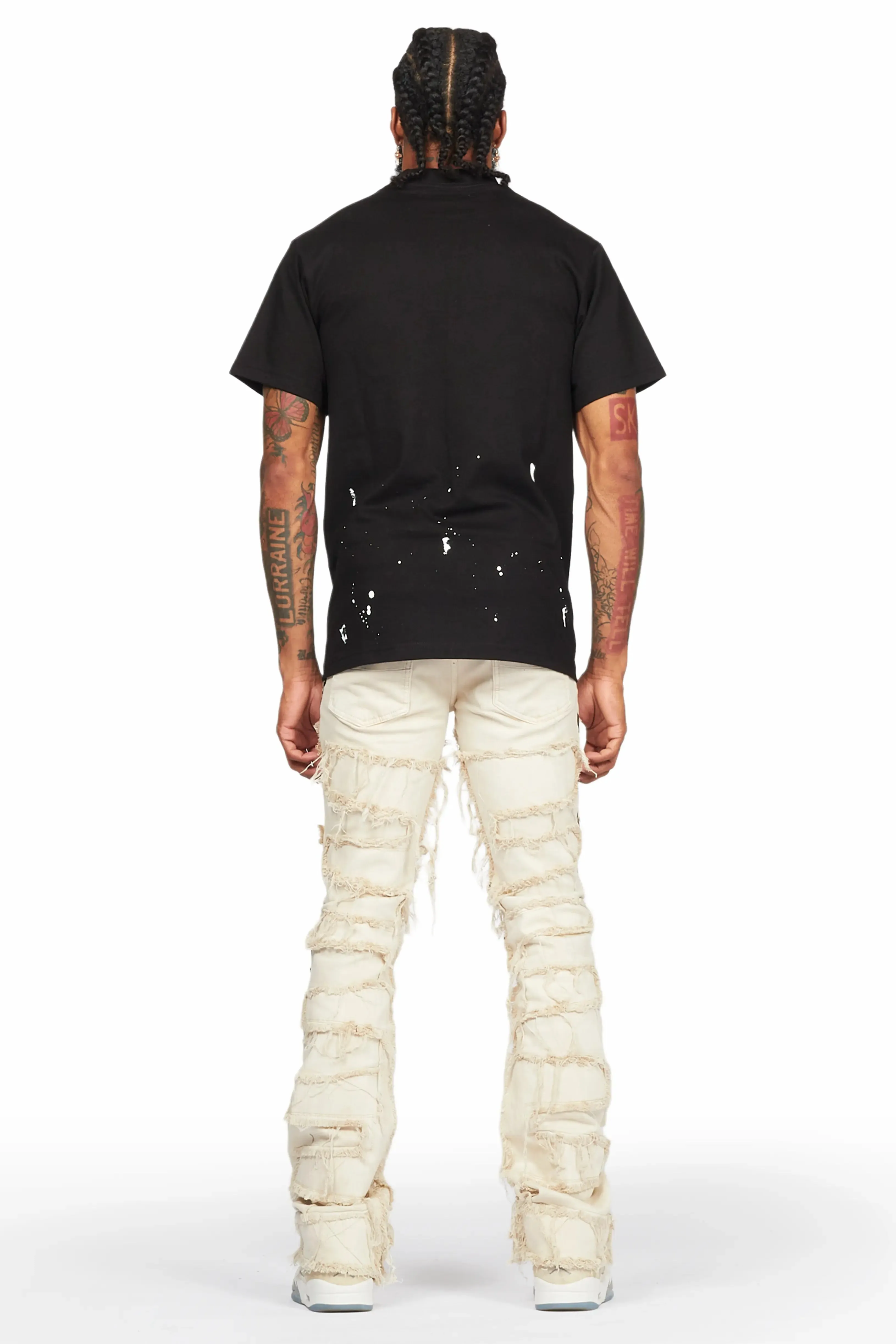 Kaito Beige Painter Stacked Flare Jean sold by Rockstar Original product image thumbnail 5