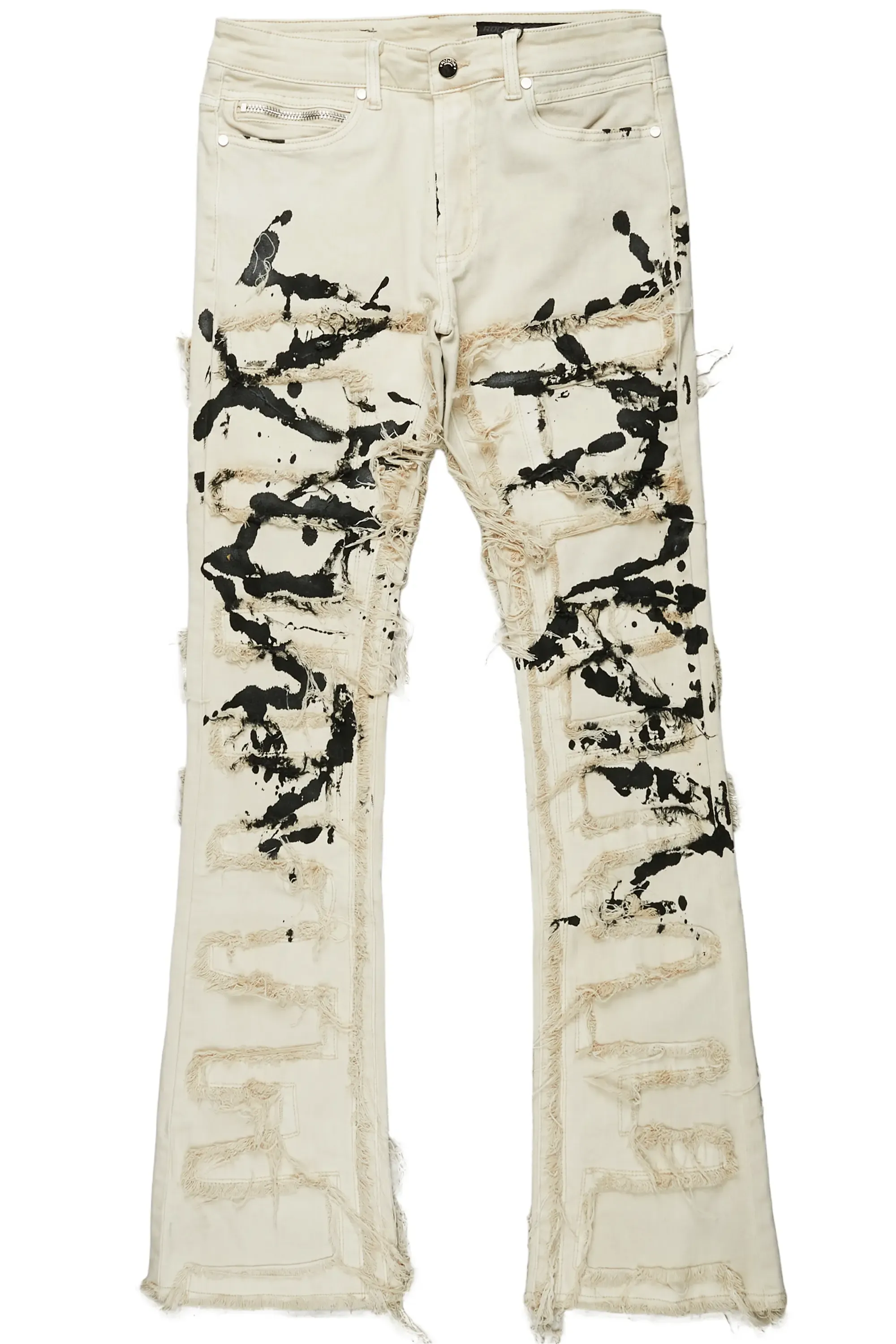 Kaito Beige Painter Stacked Flare Jean sold by Rockstar Original product image thumbnail 2