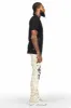 Kaito Beige Painter Stacked Flare Jean sold by Rockstar Original
