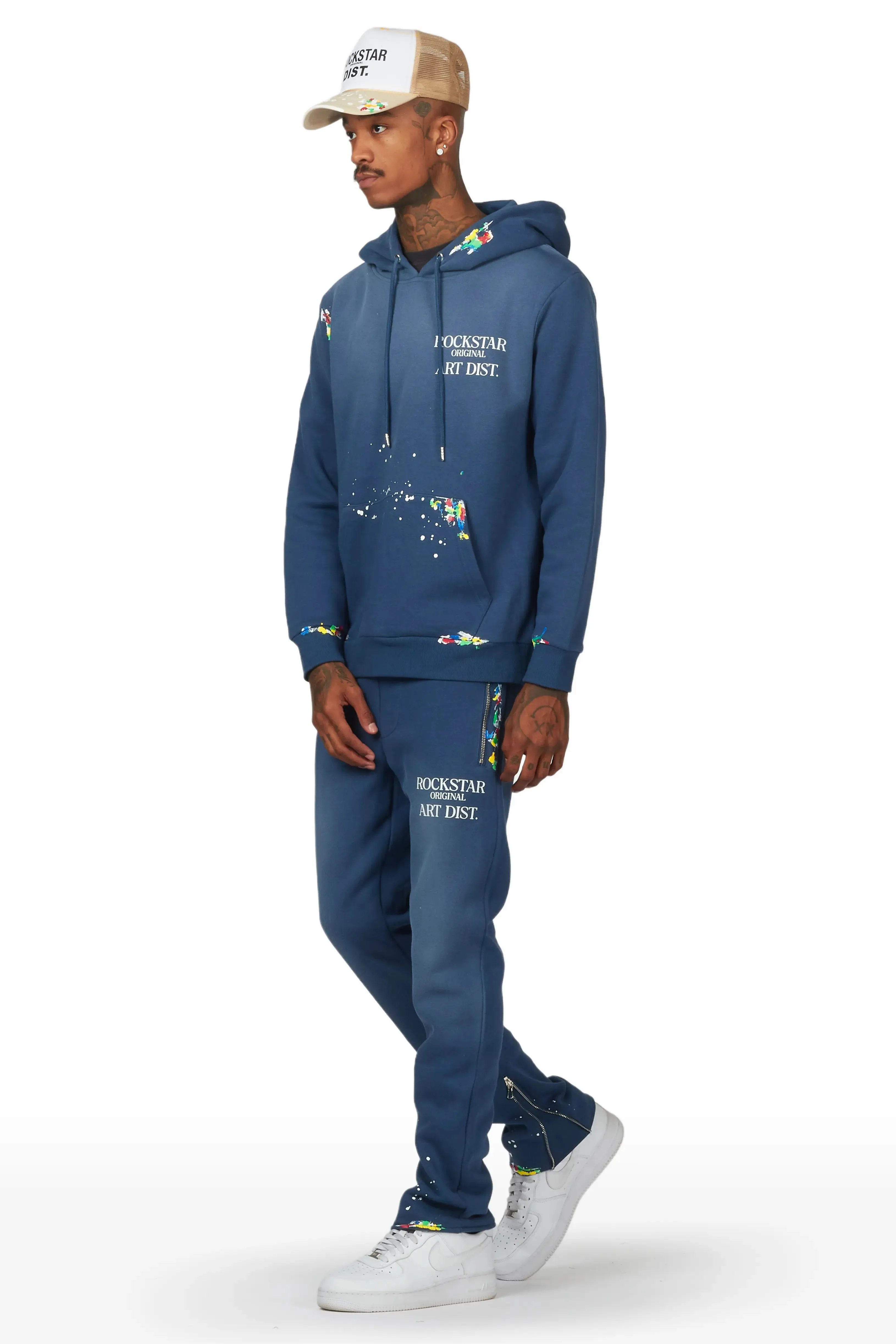 Rockstar Art Dist. Navy Hoodie Slim Fit Pant Set sold by Rockstar Original product image thumbnail 3