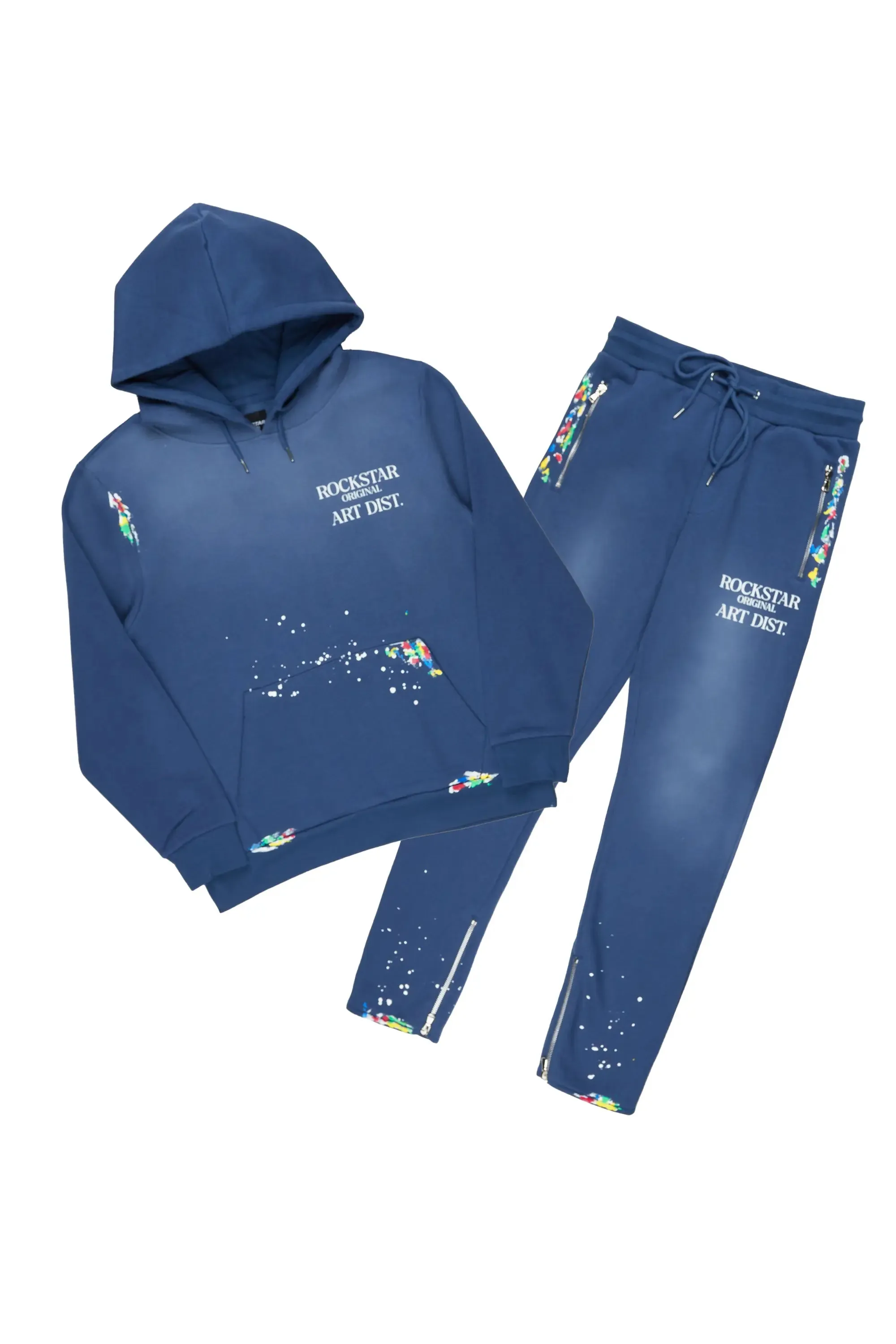 Rockstar Art Dist. Navy Hoodie Slim Fit Pant Set sold by Rockstar Original product image thumbnail 2