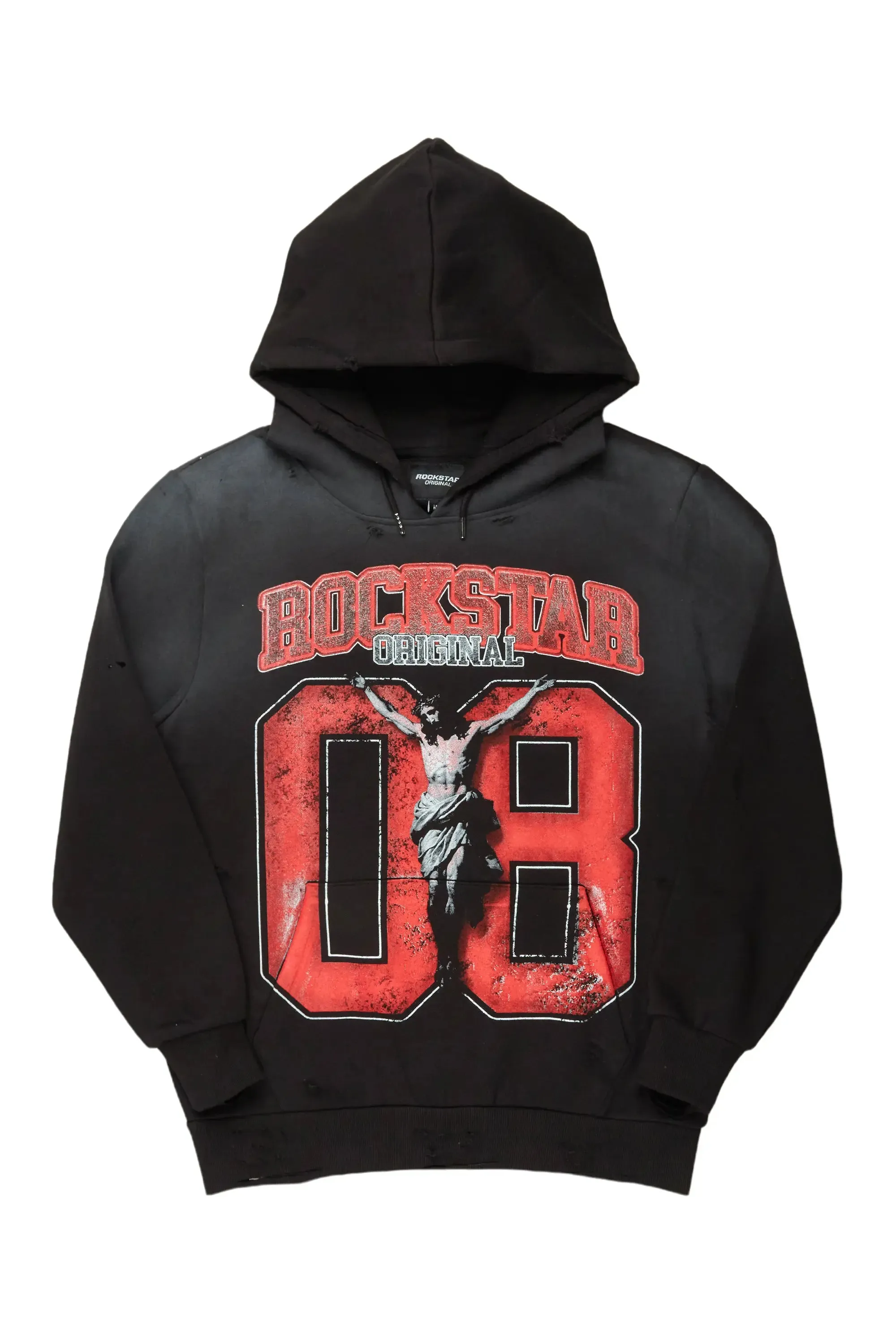 Fields Black/Red Distressed Graphic Hoodie sold by Rockstar Original