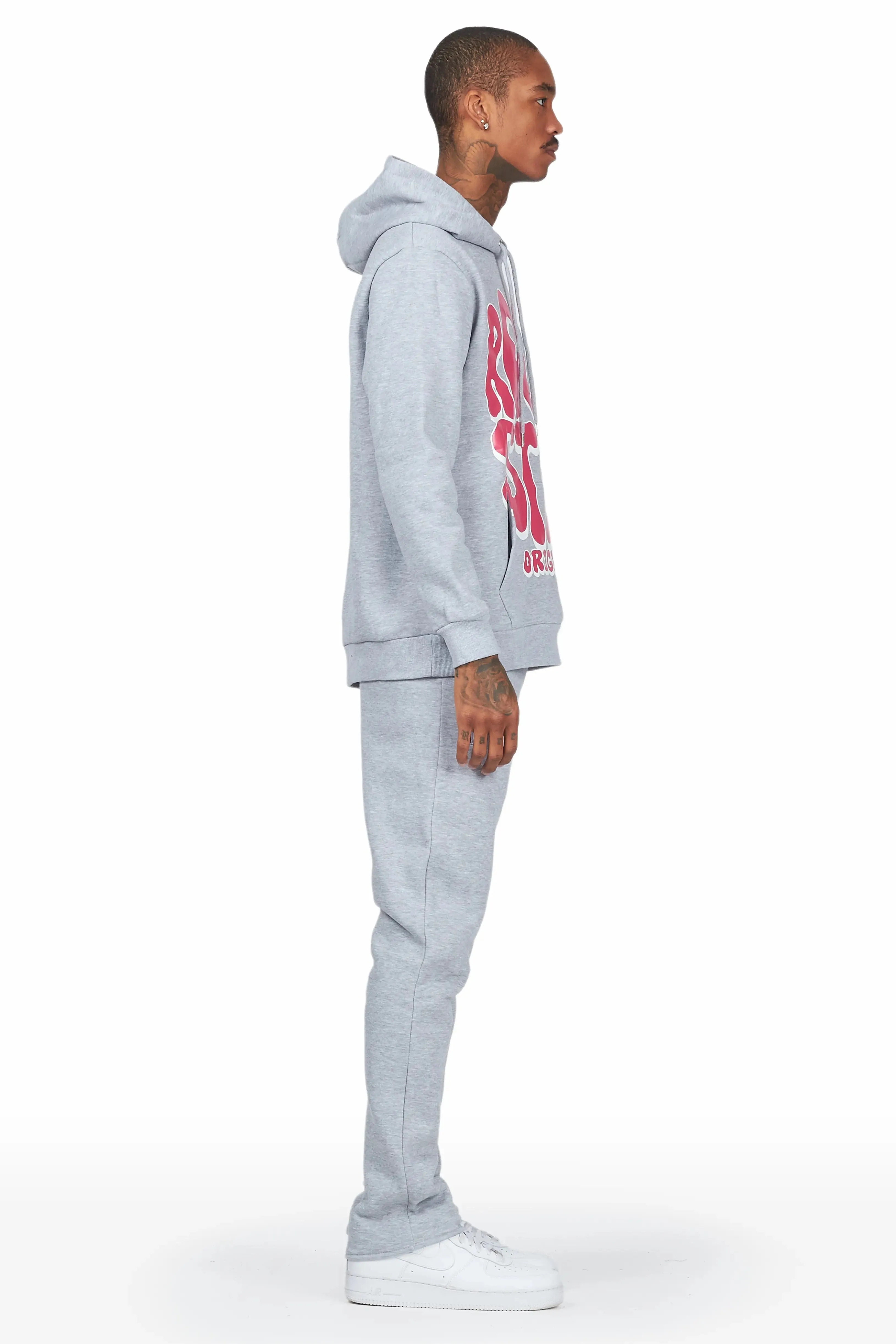 Warblen Grey/Pink Slim Fit Track Set sold by Rockstar Original product image thumbnail 4