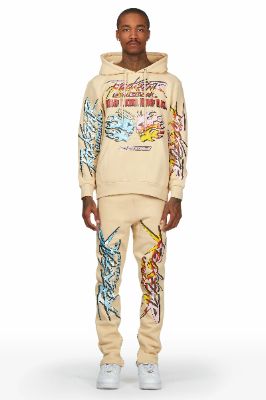 Sky Beige Slim Fit Track Set sold by Rockstar Original