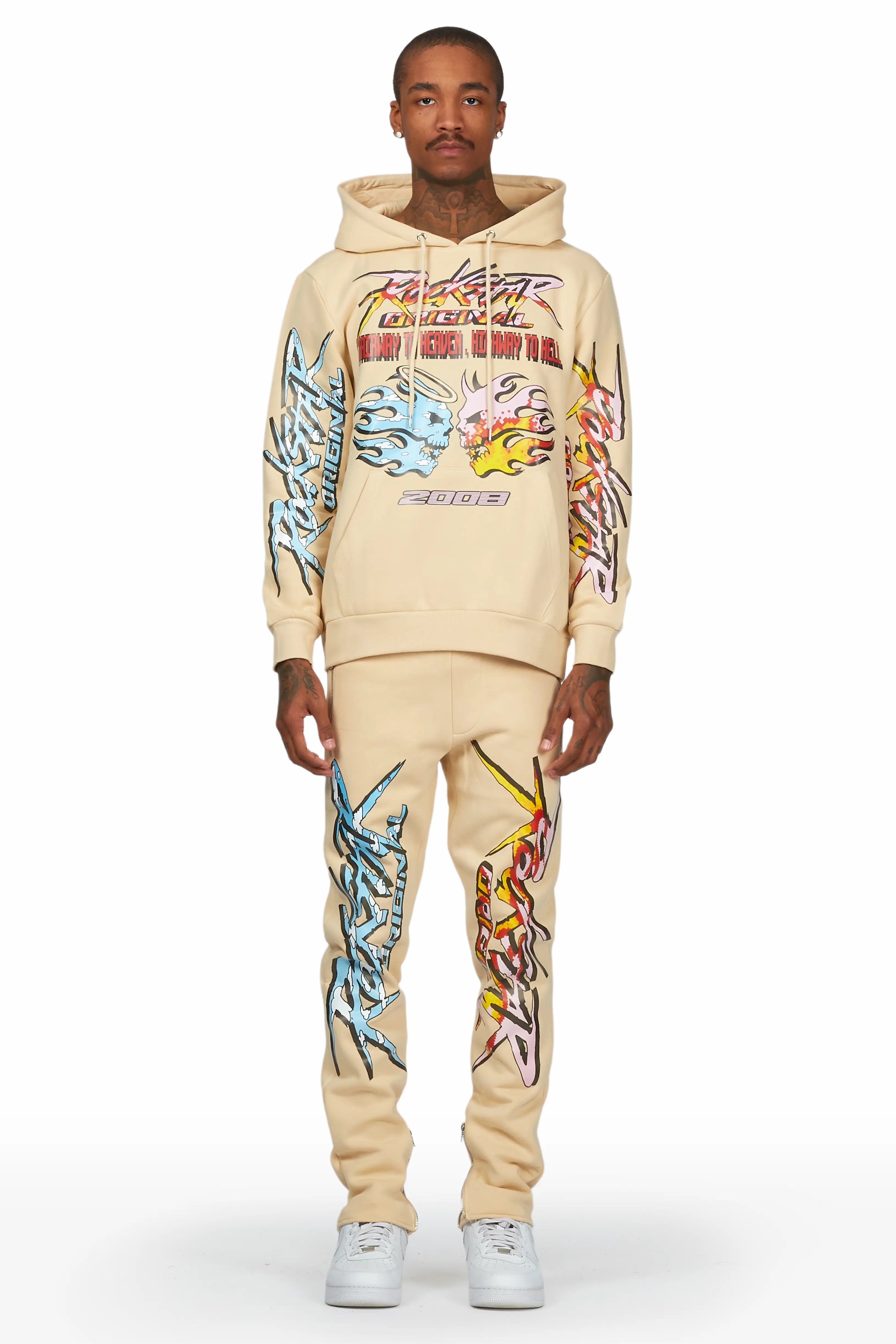 Sky Beige Slim Fit Track Set sold by Rockstar Original