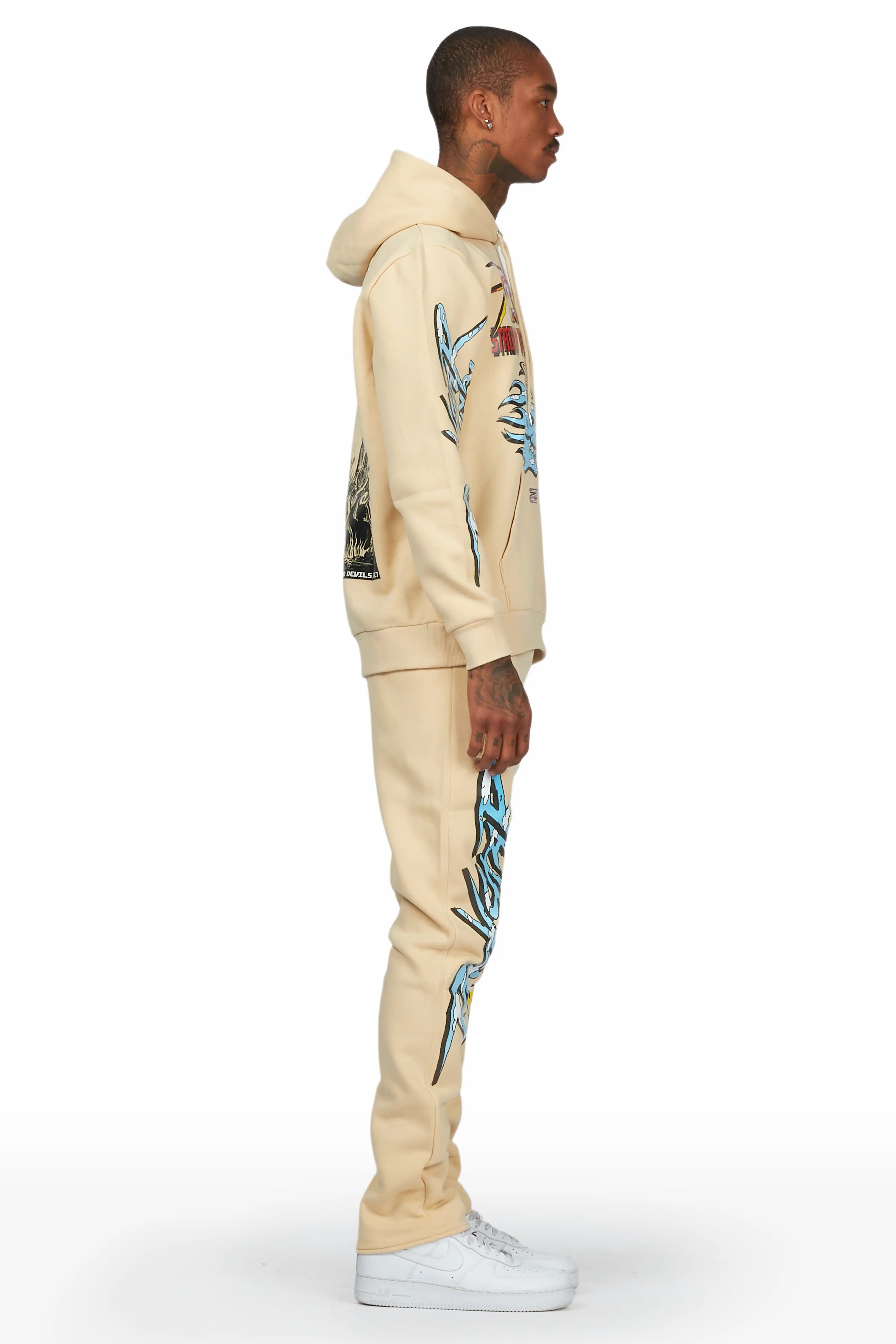Sky Beige Slim Fit Track Set sold by Rockstar Original product image thumbnail 5
