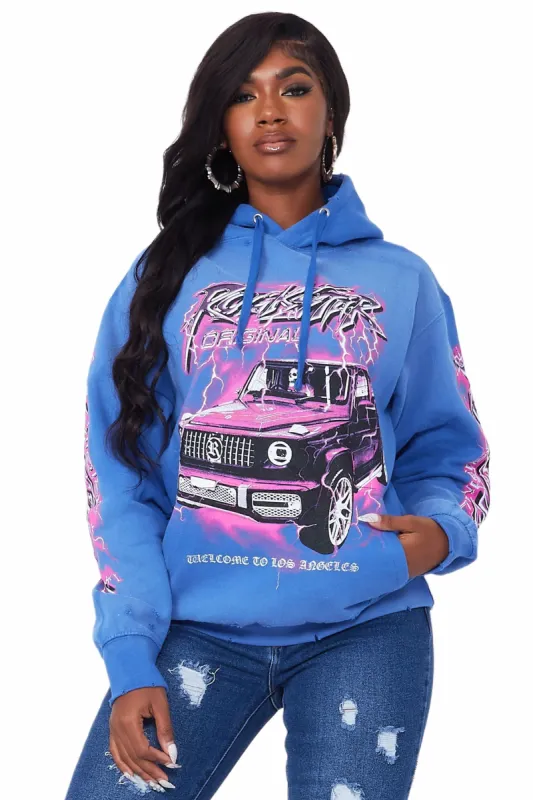 Car Blue Oversized Hoodie sold by Rockstar Original