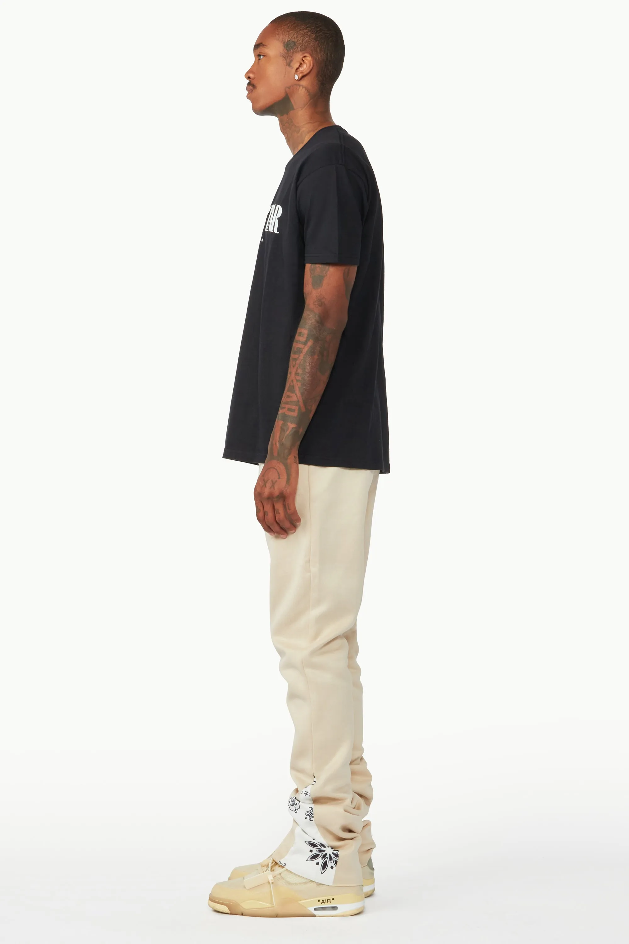 Everest Beige/Bandana White Stacked Flare Track Pant sold by Rockstar Original product image thumbnail 5