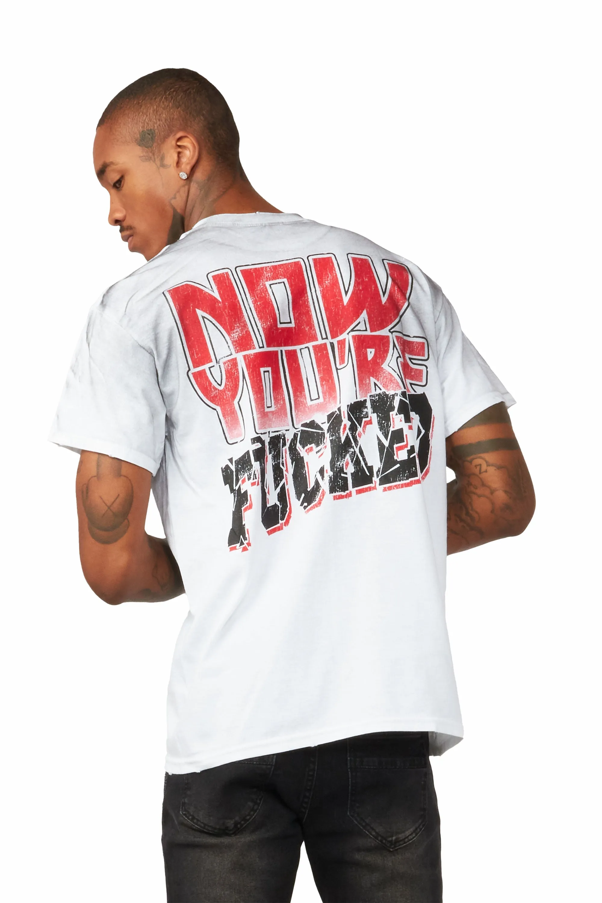 Fuhkt White Graphic T-Shirt sold by Rockstar Original product image thumbnail 2