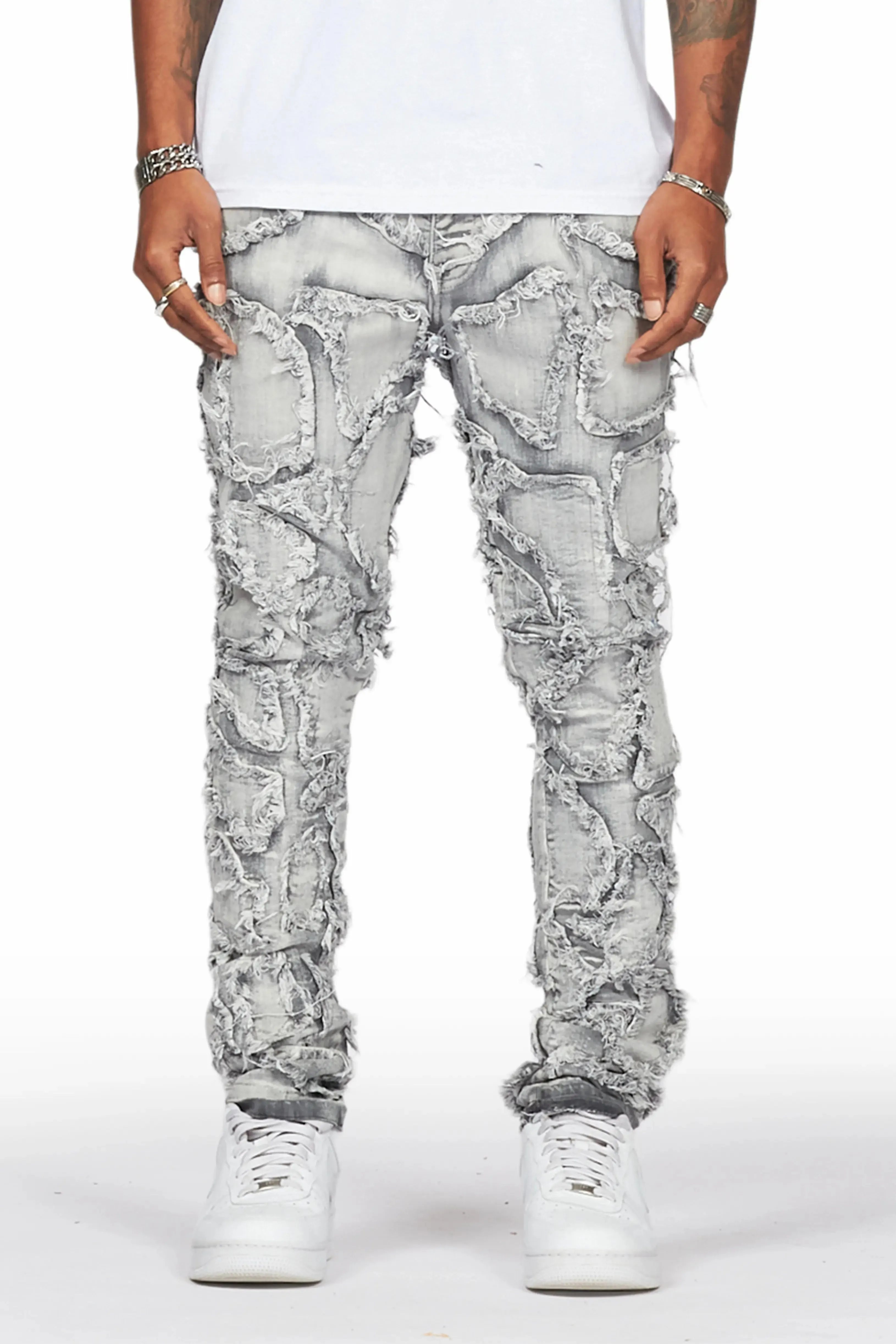 Hakim Grey Patchwork Skinny Fit Jean sold by Rockstar Original