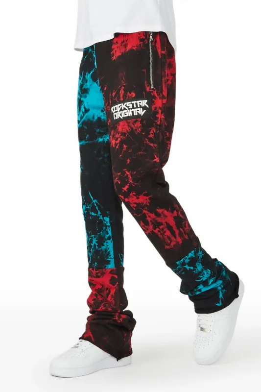 Imogen Blue/Red Super Stacked Flare Track Pant sold by Rockstar Original