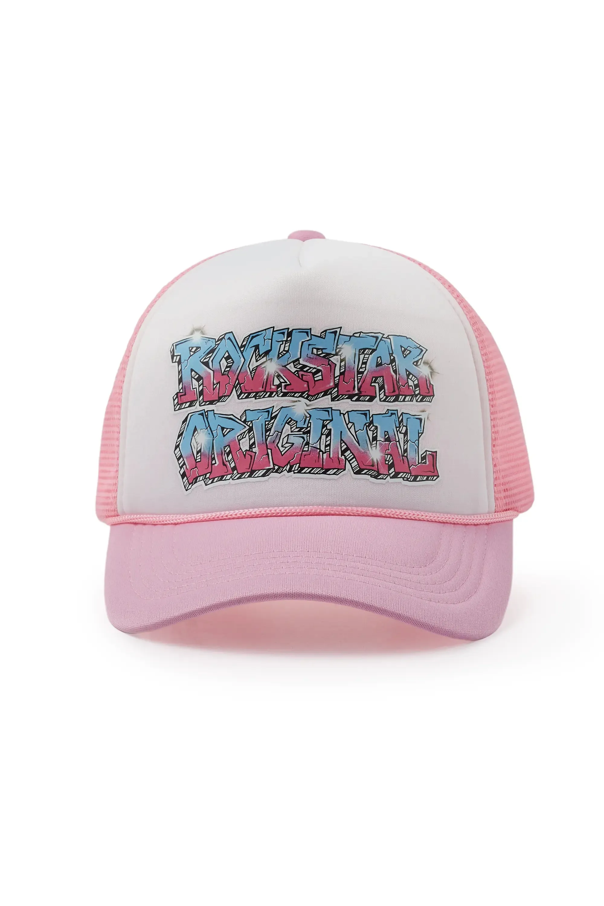Quinton White/Light Pink Trucker Hat sold by Rockstar Original