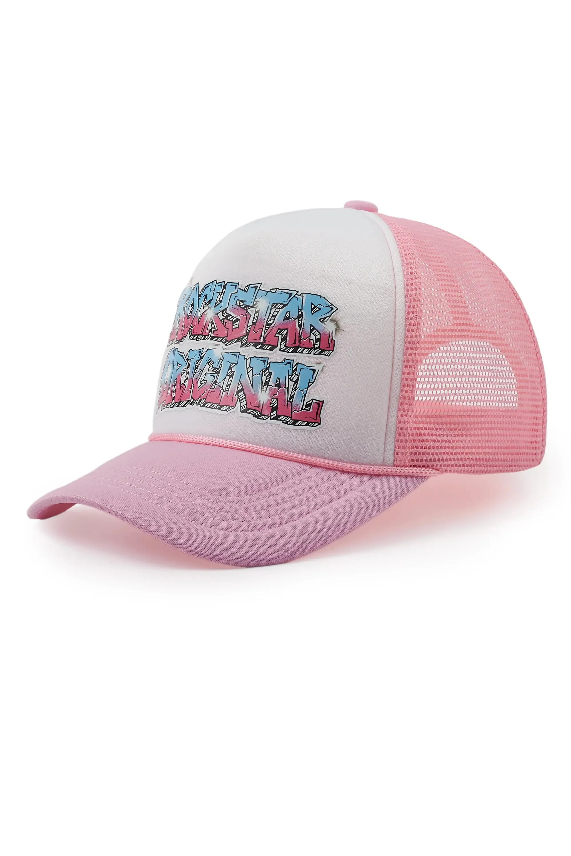 Quinton White/Light Pink Trucker Hat sold by Rockstar Original product image thumbnail 2