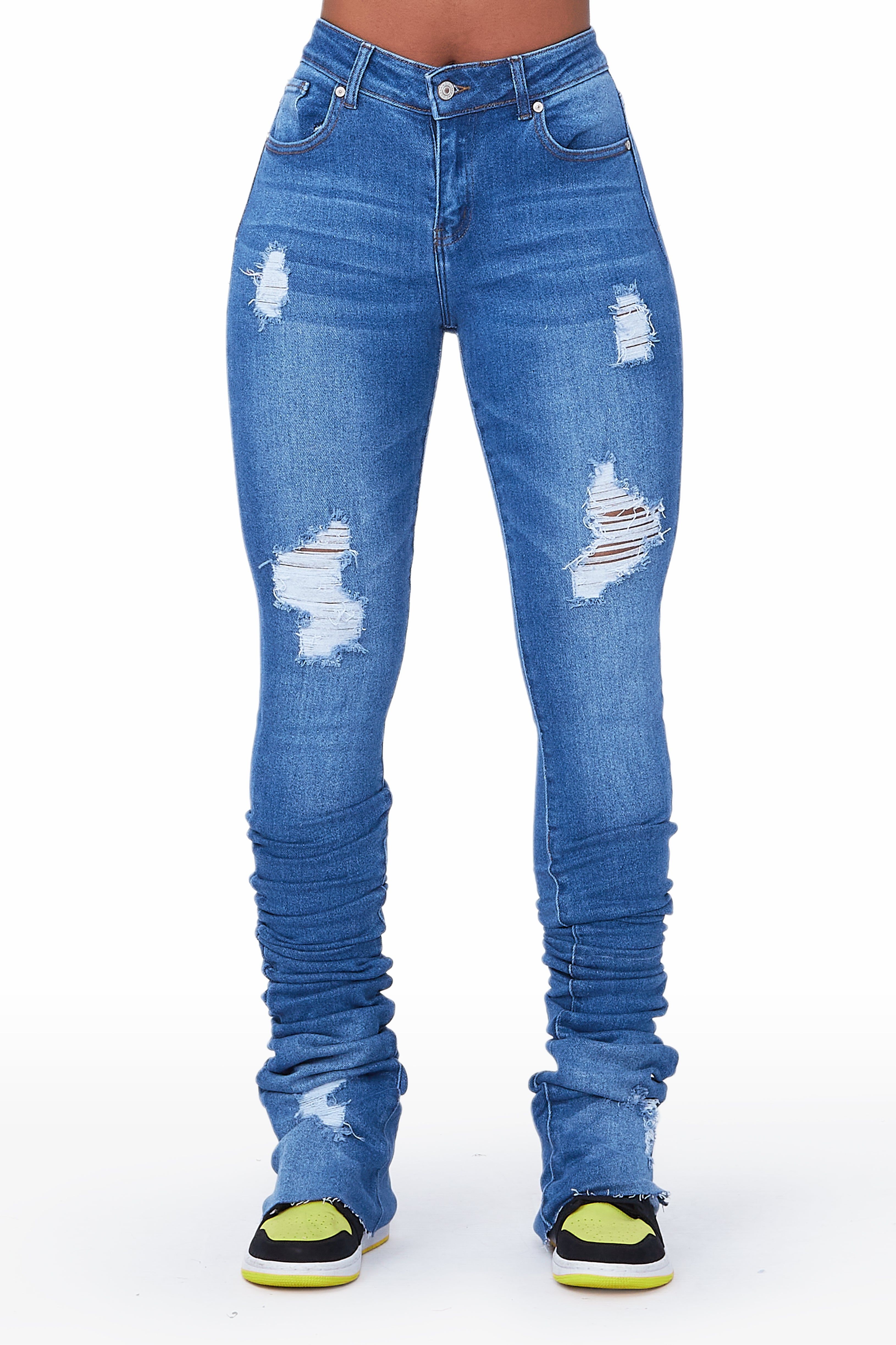 Kaylah Medium Wash Super Stacked Jean sold by Rockstar Original