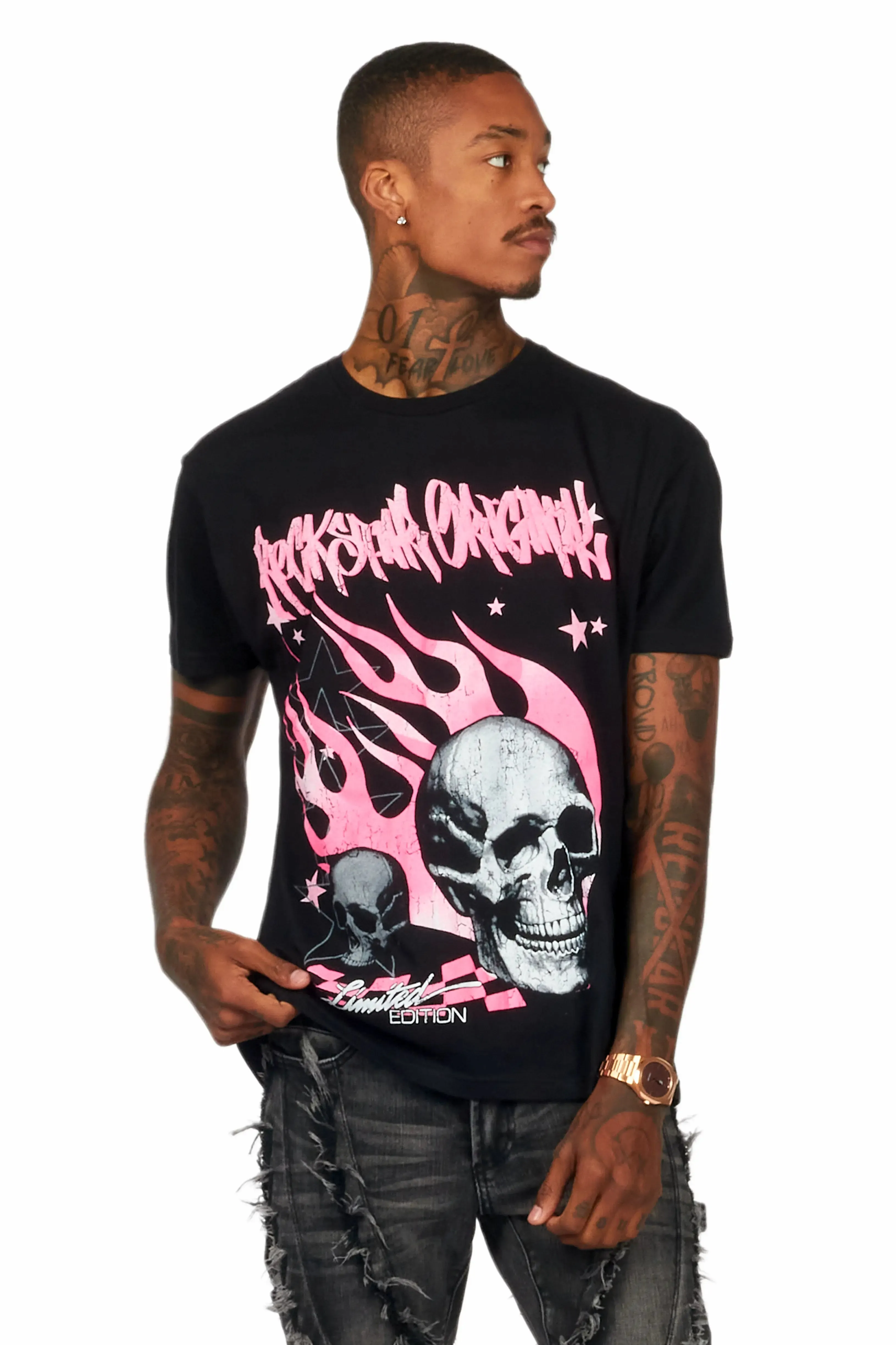 Anneso Black Graphic T-Shirt sold by Rockstar Original