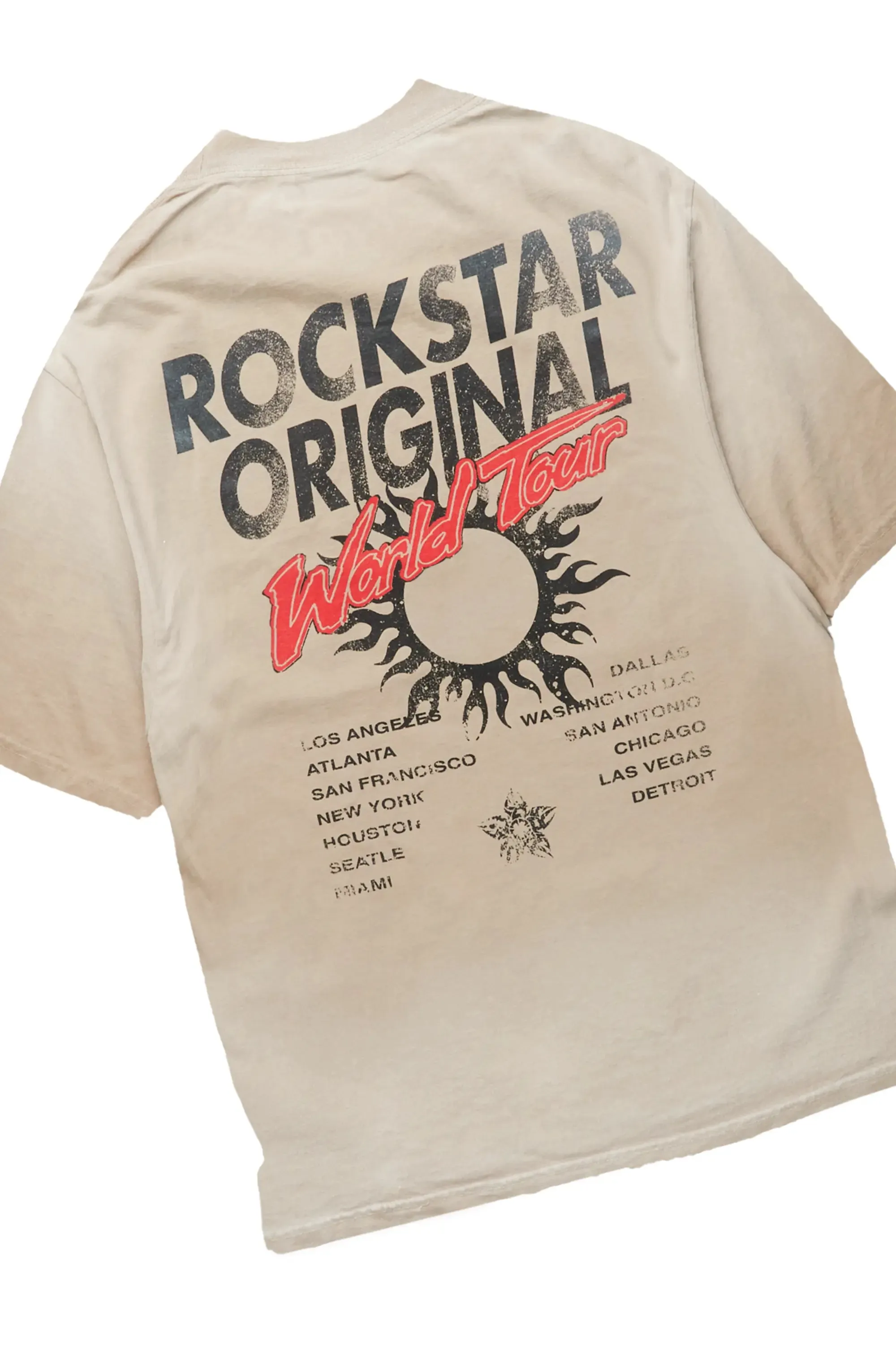 Yash Beige/Black Oversized T-Shirt/Stacked Flare Track Pant Set sold by Rockstar Original product image thumbnail 5