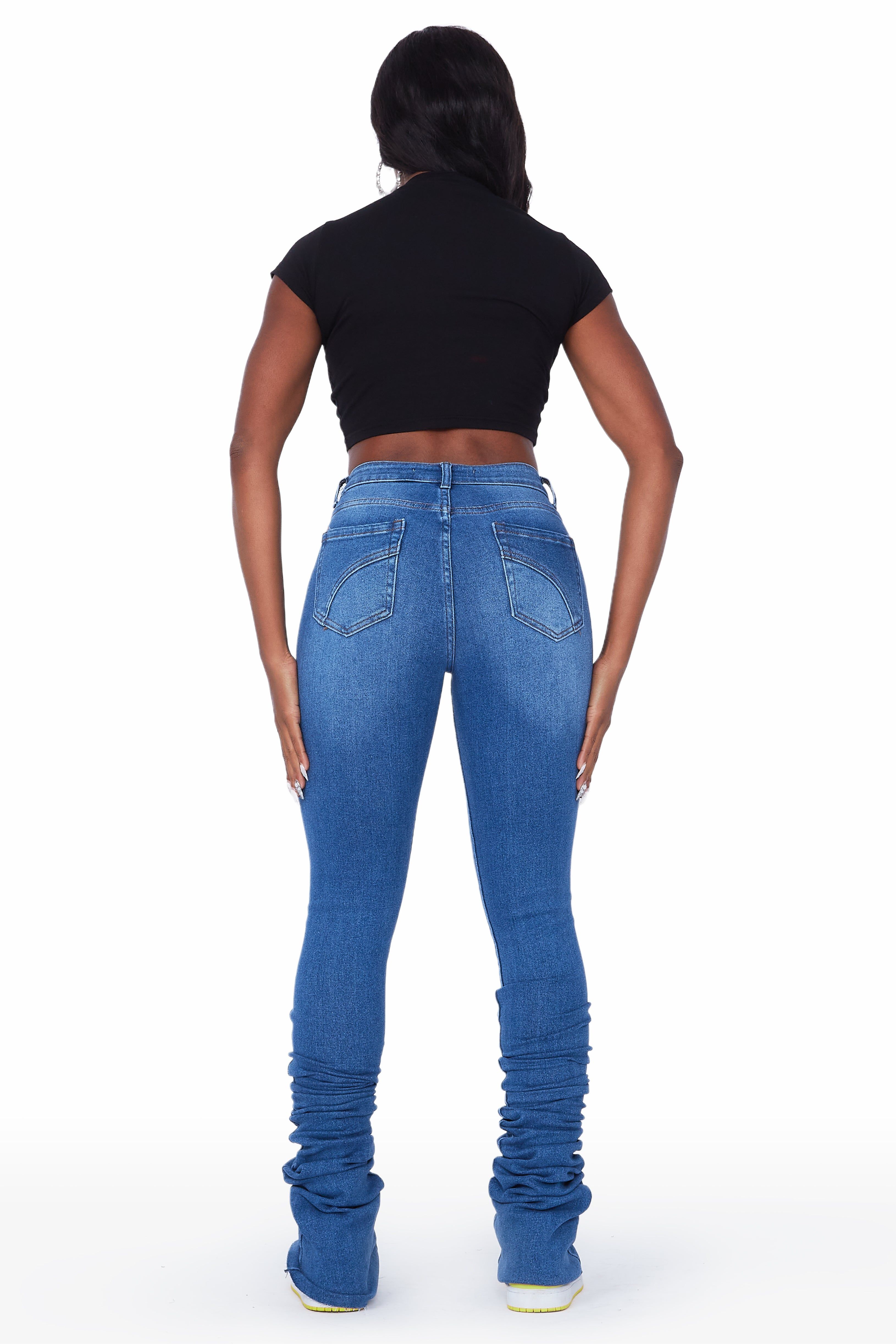 Kaylah Medium Wash Super Stacked Jean sold by Rockstar Original product image thumbnail 5