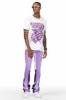 Smitty Purple/White T-Shirt/Stacked Flare Pant Set sold by Rockstar Original