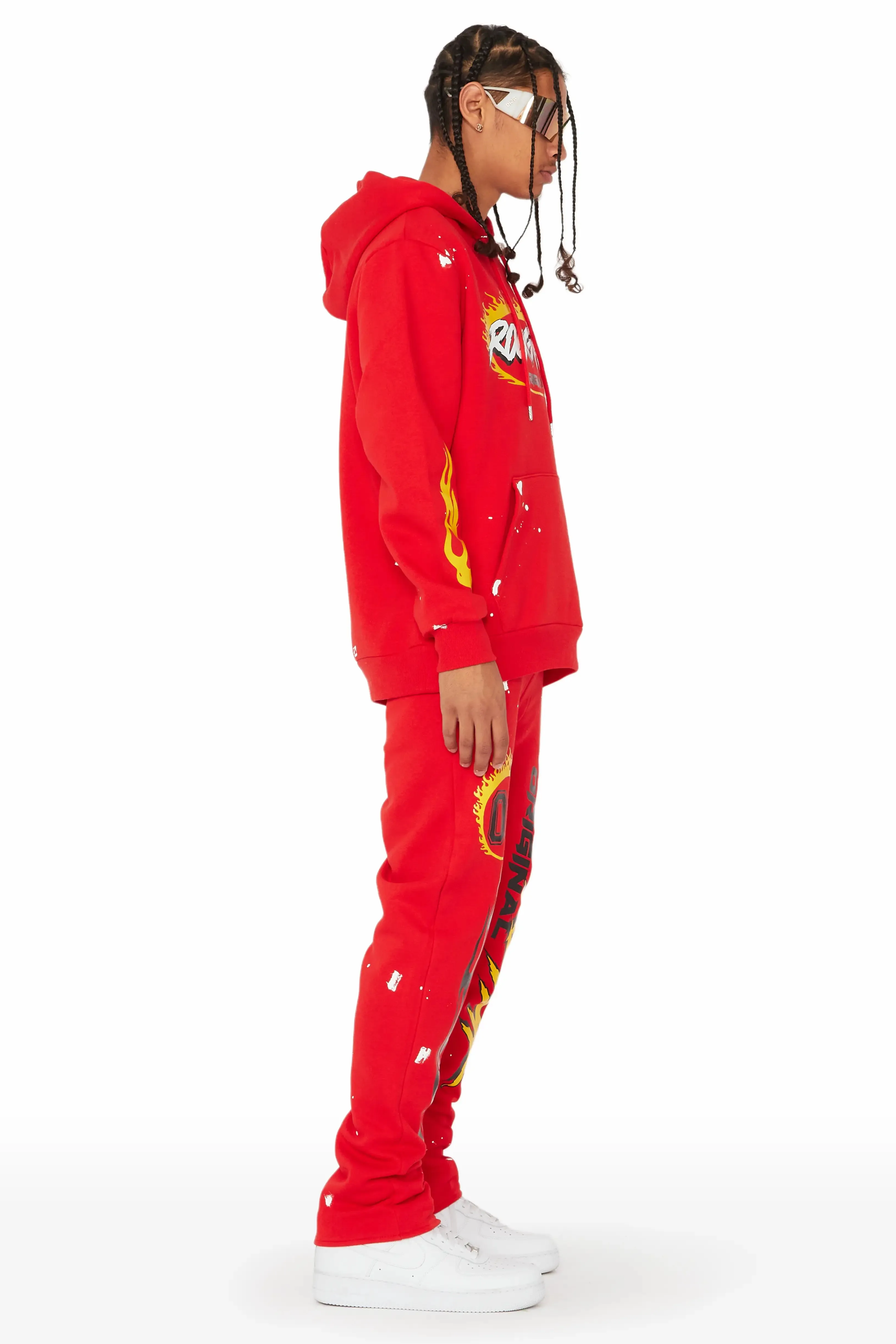 Draven Red Slim Fit Track Set sold by Rockstar Original product image thumbnail 3
