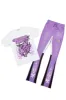 Smitty Purple/White T-Shirt/Stacked Flare Pant Set sold by Rockstar Original