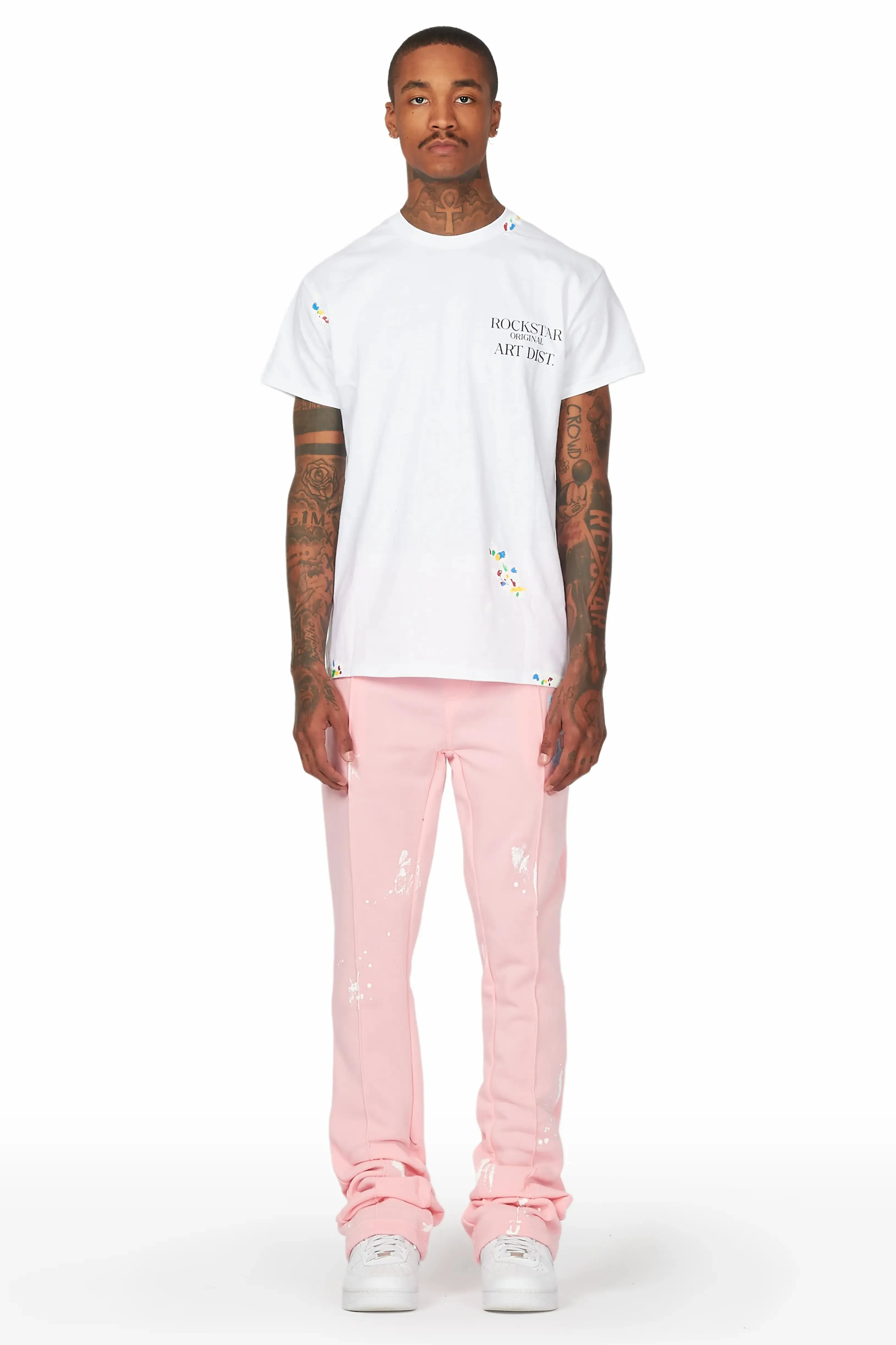 Angelo Pink Patchwork Stacked Flare Pants sold by Rockstar Original product image thumbnail 3