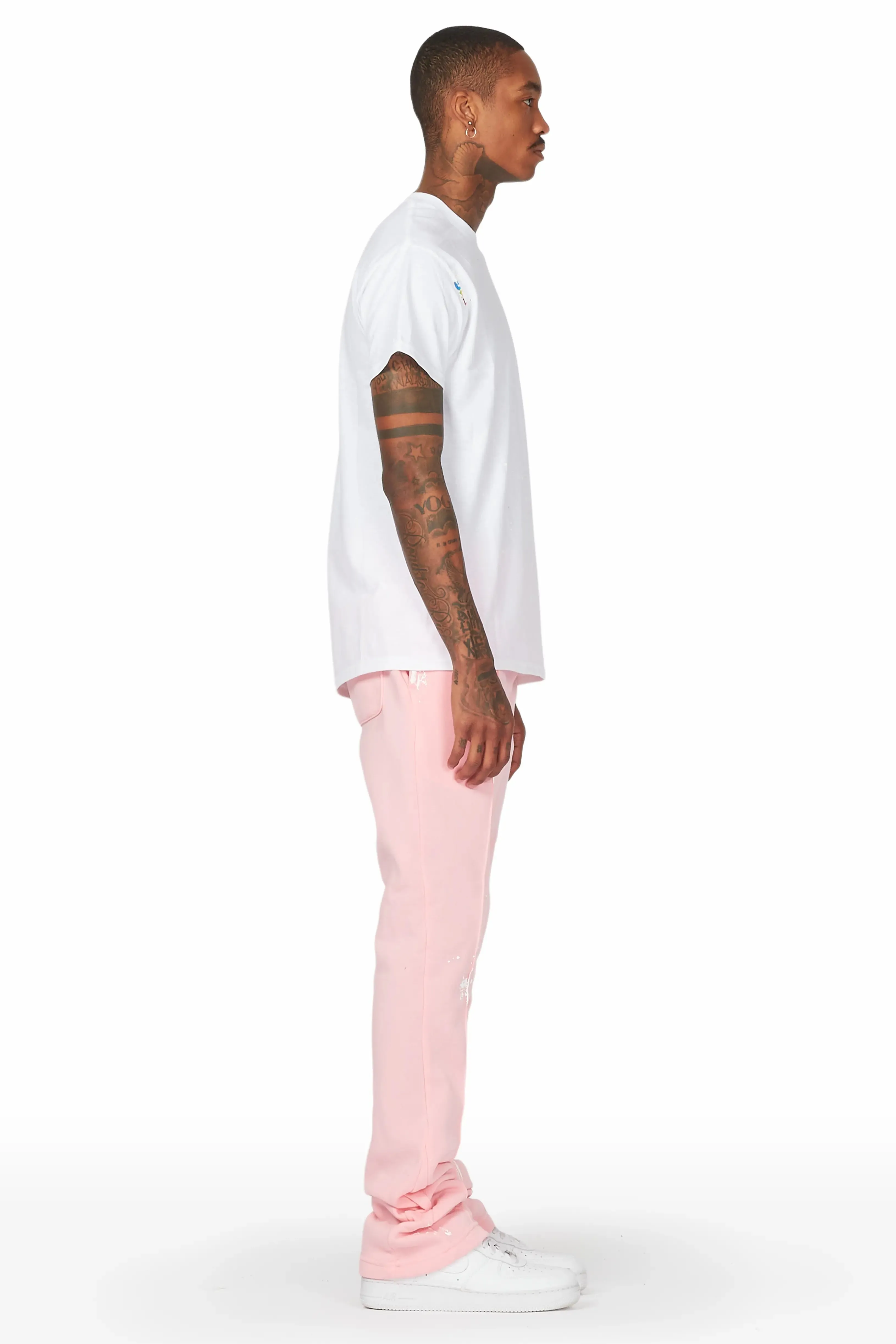 Angelo Pink Patchwork Stacked Flare Pants sold by Rockstar Original product image thumbnail 4
