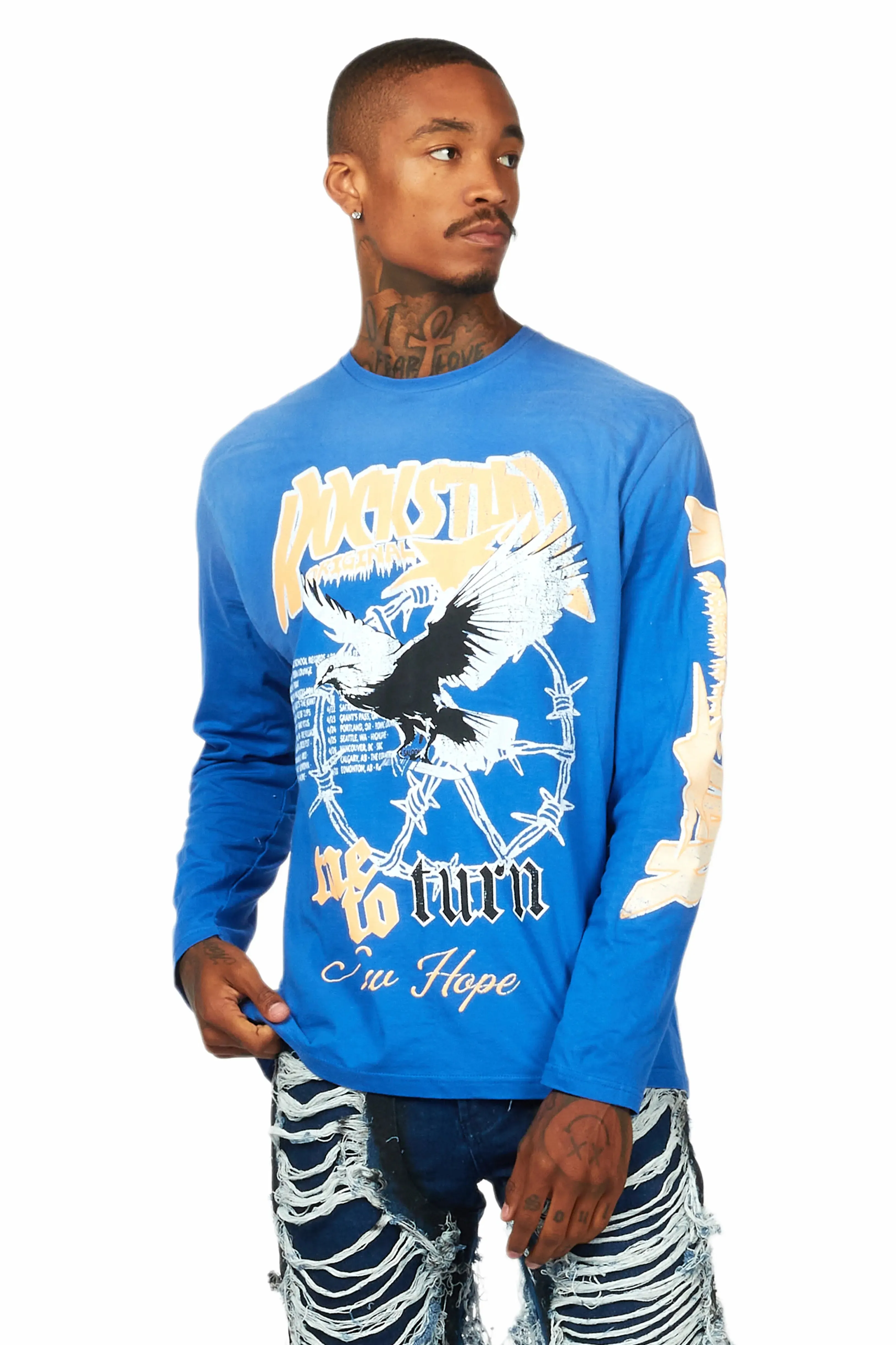 Burial Royal Blue Long Sleeve Graphic T-Shirt sold by Rockstar Original product image thumbnail 2