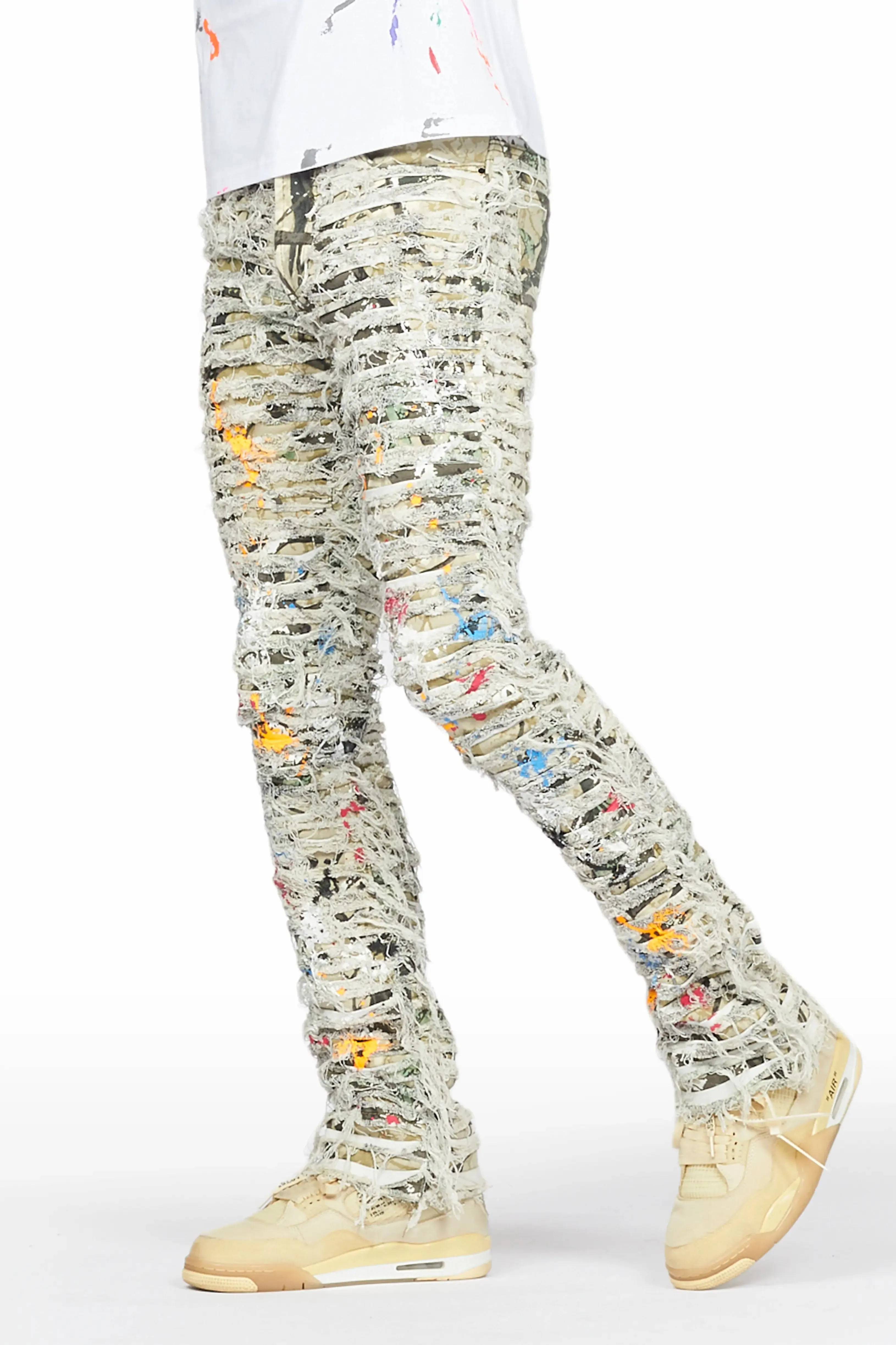 Parish Tree Camo Painter Stacked Flare Jean sold by Rockstar Original
