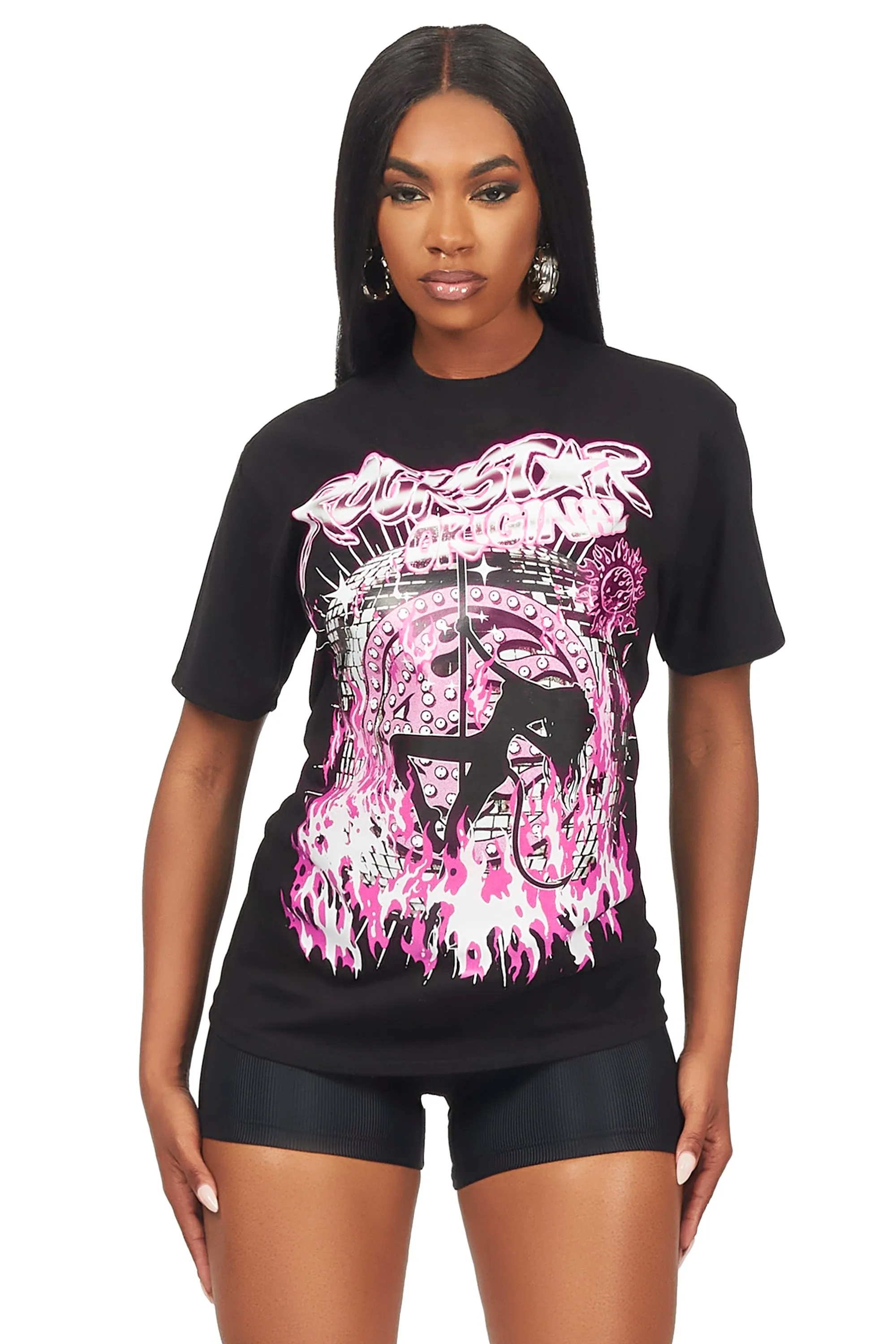Sonya Black Oversized T-Shirt sold by Rockstar Original product image thumbnail 3